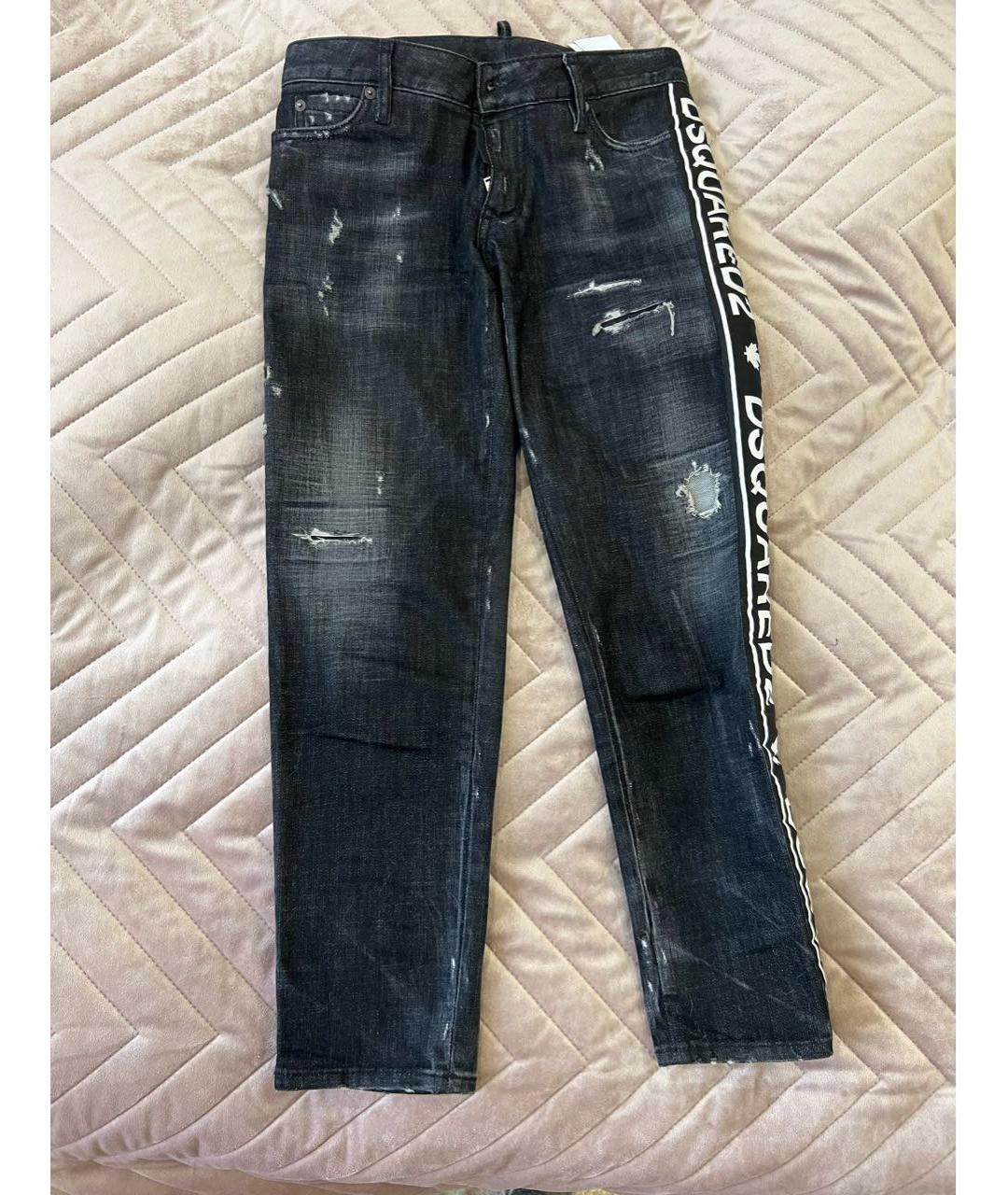 DSQUARED2 Черные хлопковые прямые джинсы, фото 7