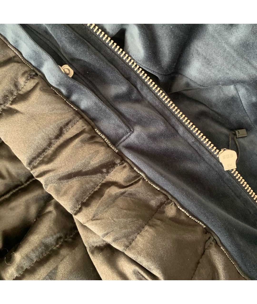 EMPORIO ARMANI Темно-синяя полиэстеровая куртка, фото 5