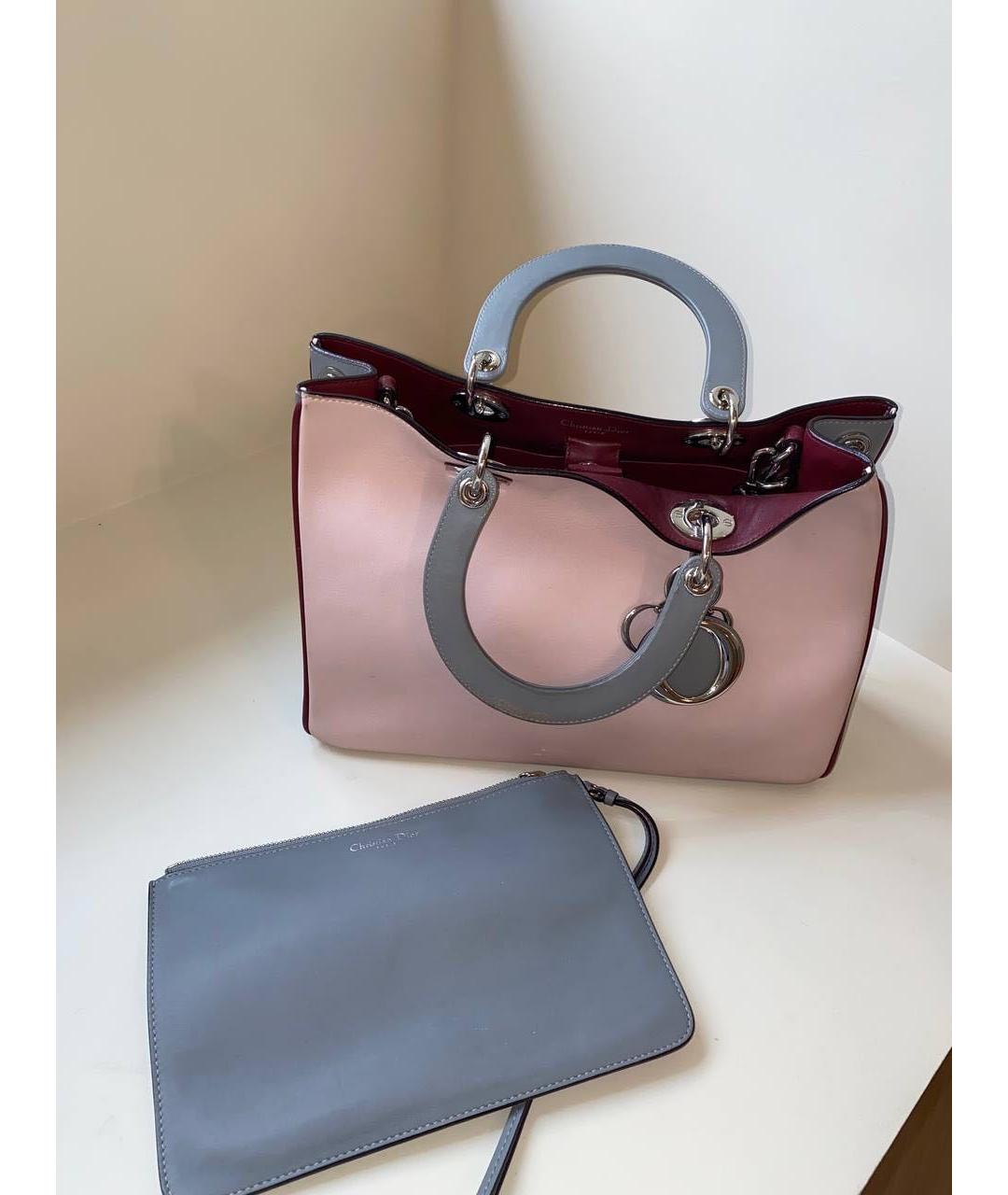 CHRISTIAN DIOR Розовая кожаная сумка с короткими ручками, фото 3