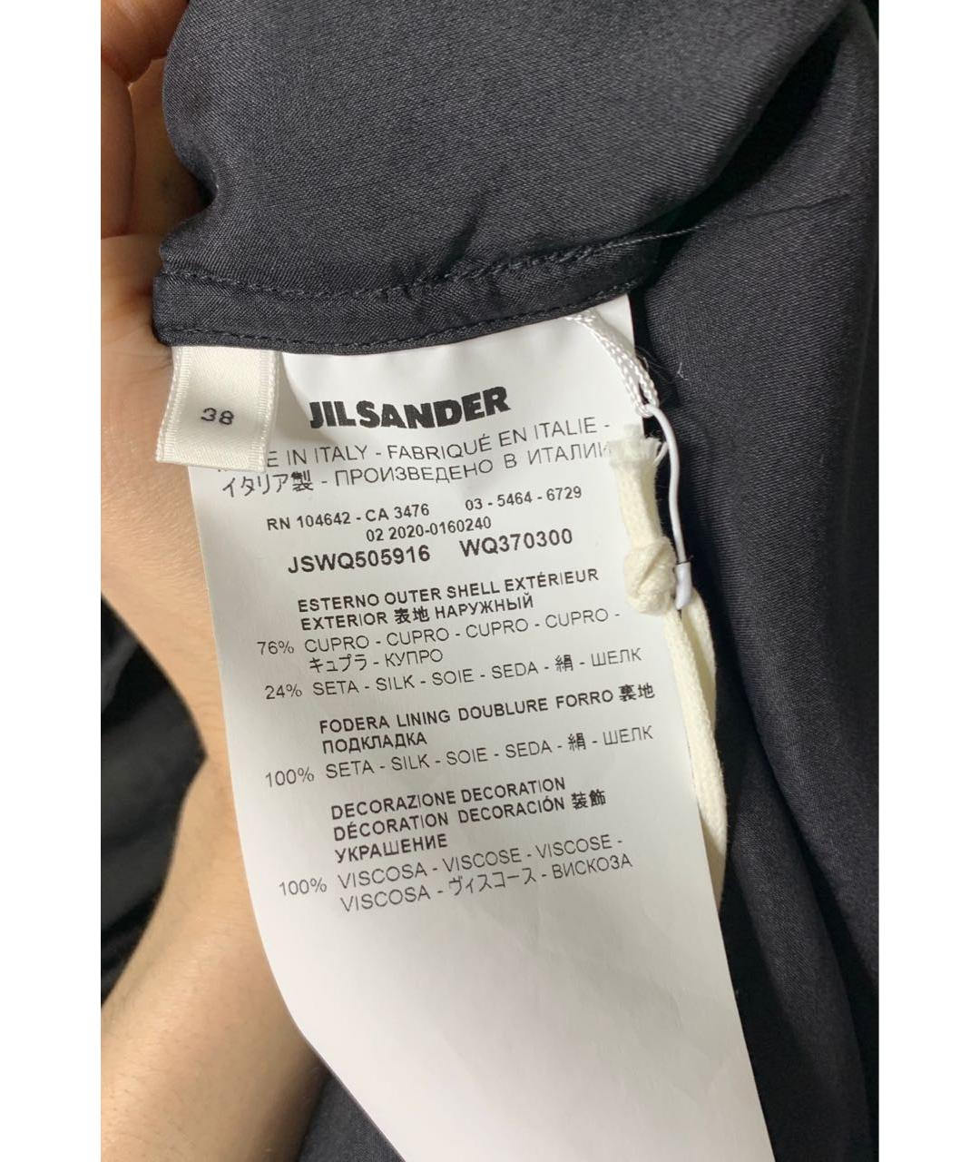 JIL SANDER Черное шелковое повседневное платье, фото 3