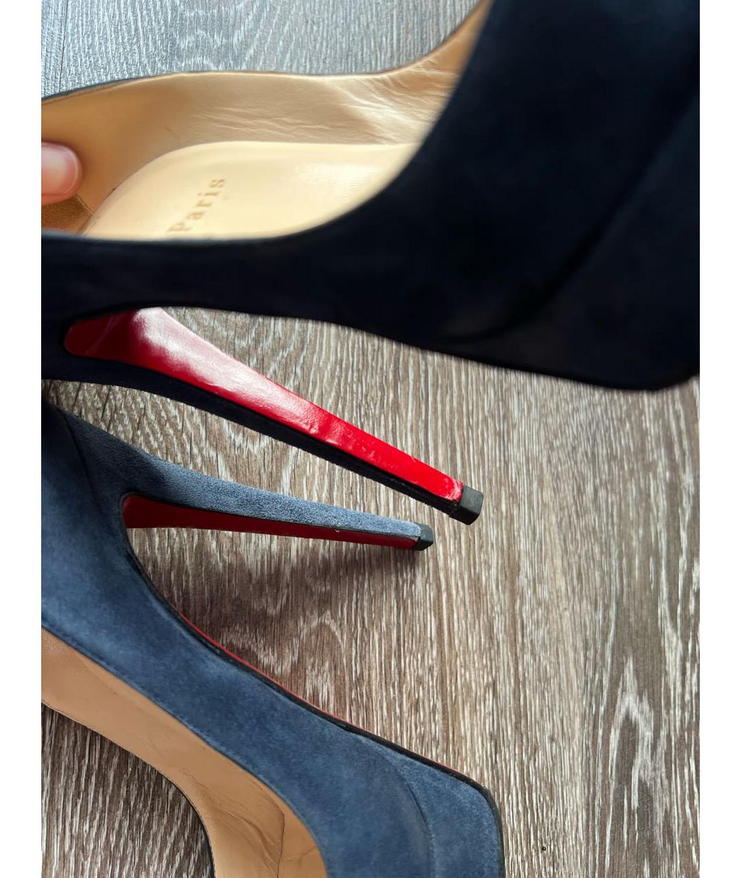 CHRISTIAN LOUBOUTIN Темно-синие замшевые туфли, фото 7