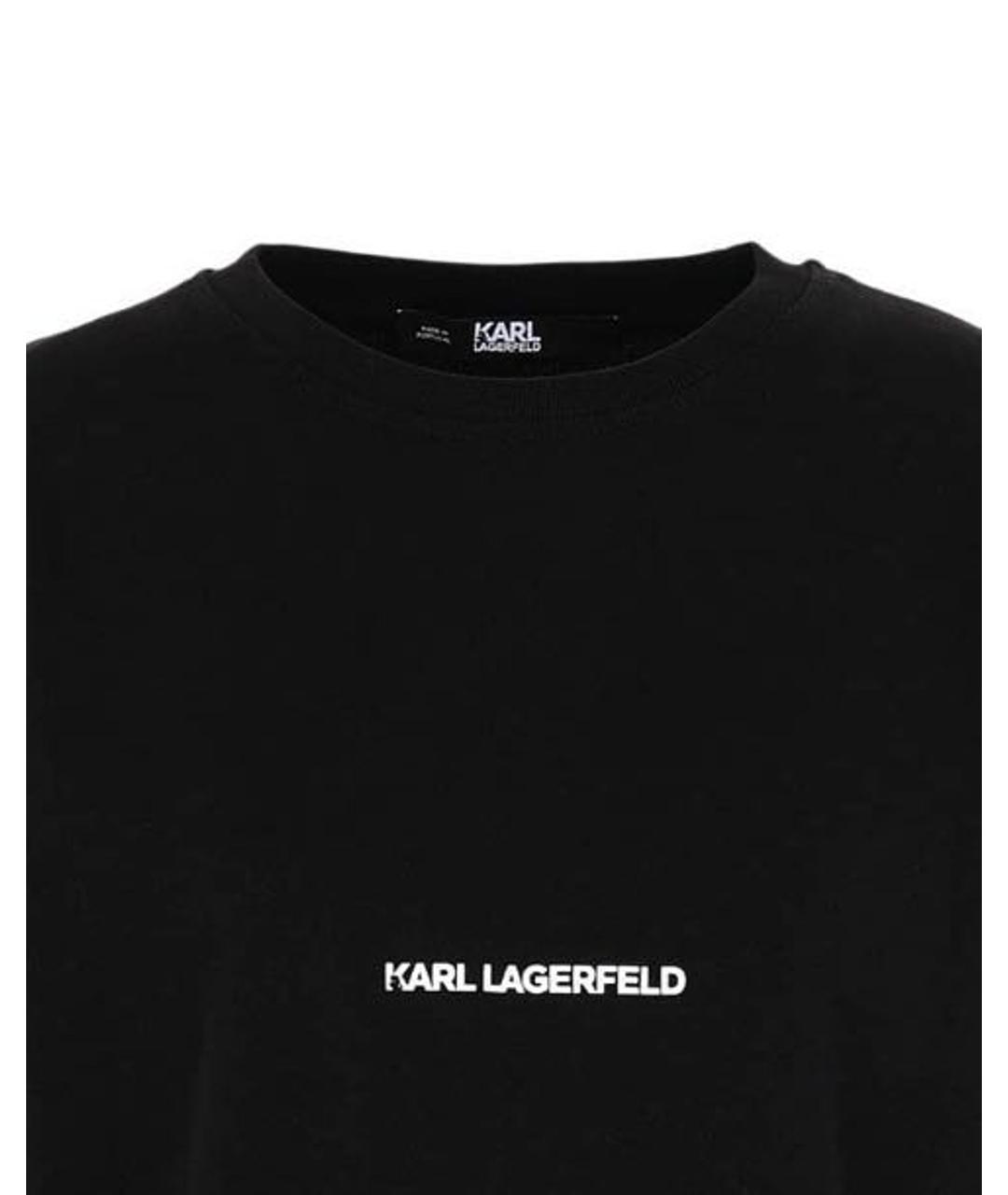 KARL LAGERFELD Черная хлопковая футболка, фото 3