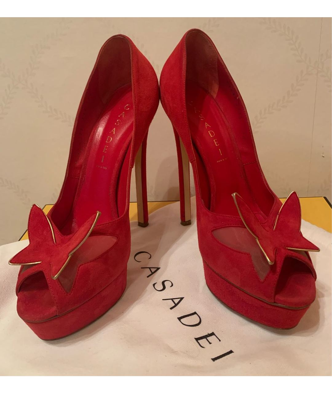 CASADEI Красные замшевые туфли, фото 6
