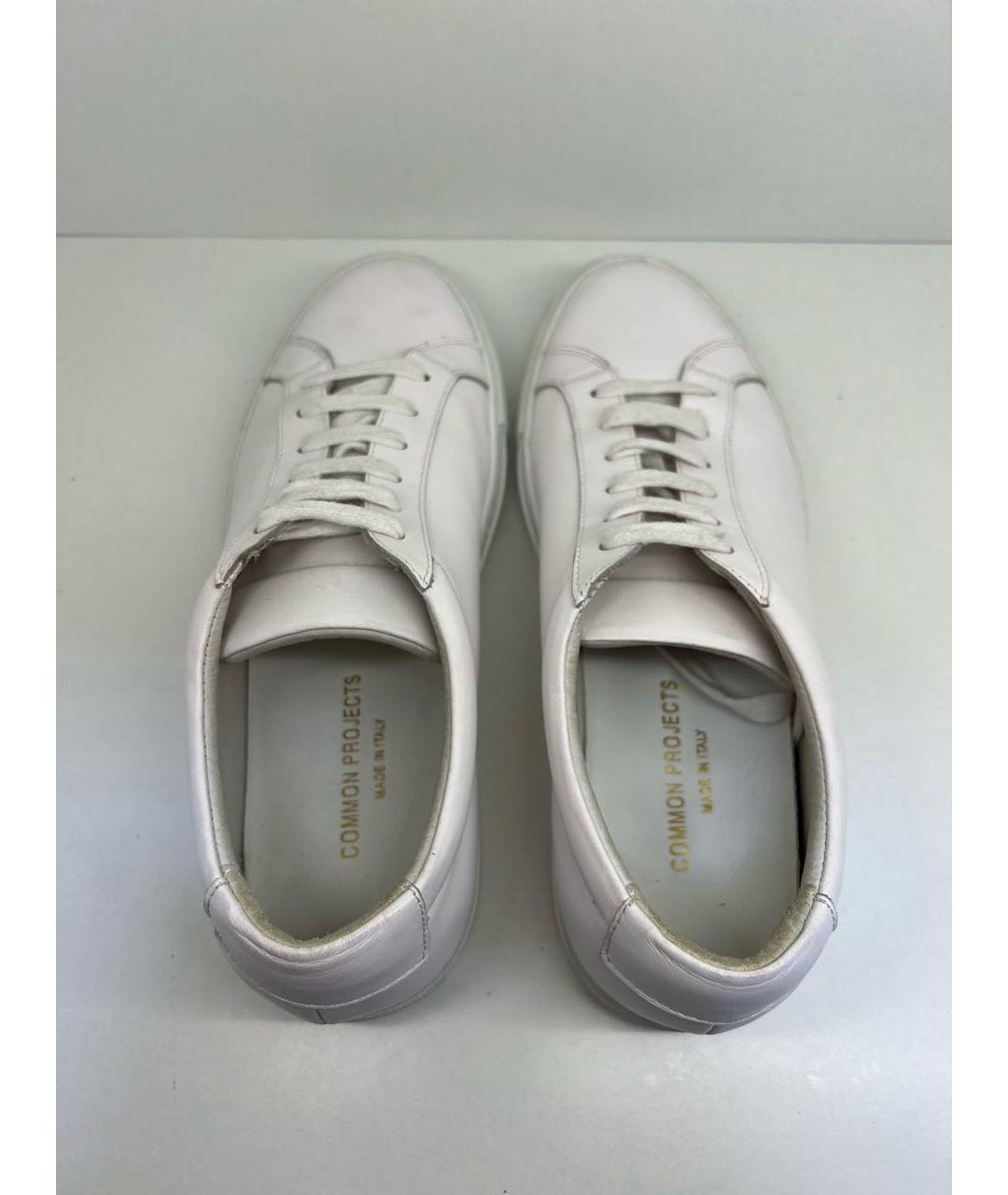 COMMON PROJECTS Белые кожаные низкие кроссовки / кеды, фото 3