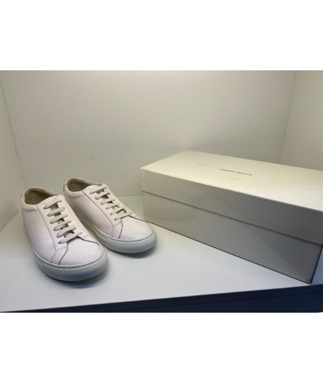 COMMON PROJECTS Белые кожаные низкие кроссовки / кеды, фото 6