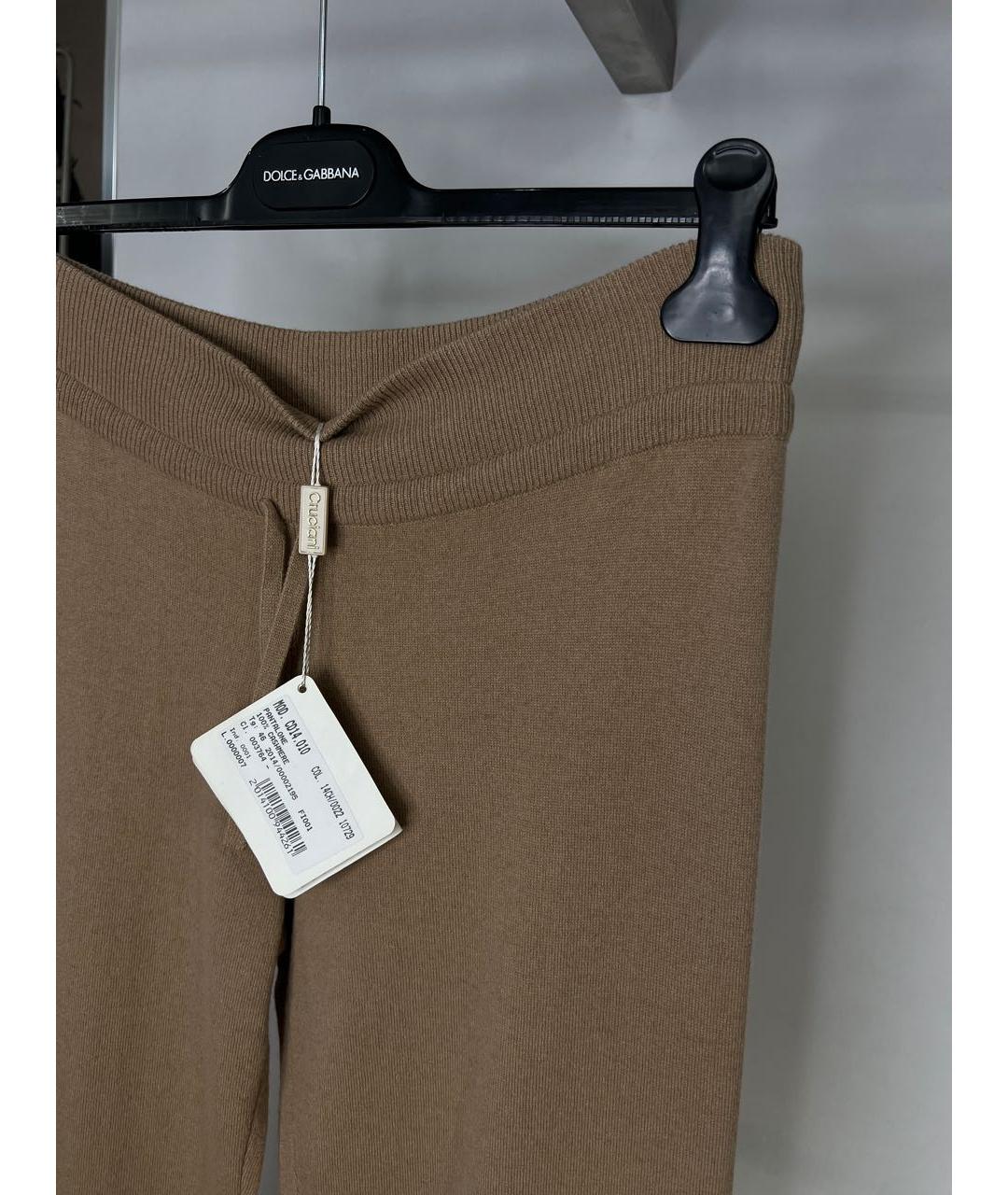 CRUCIANI Бежевые кашемировые прямые брюки, фото 5
