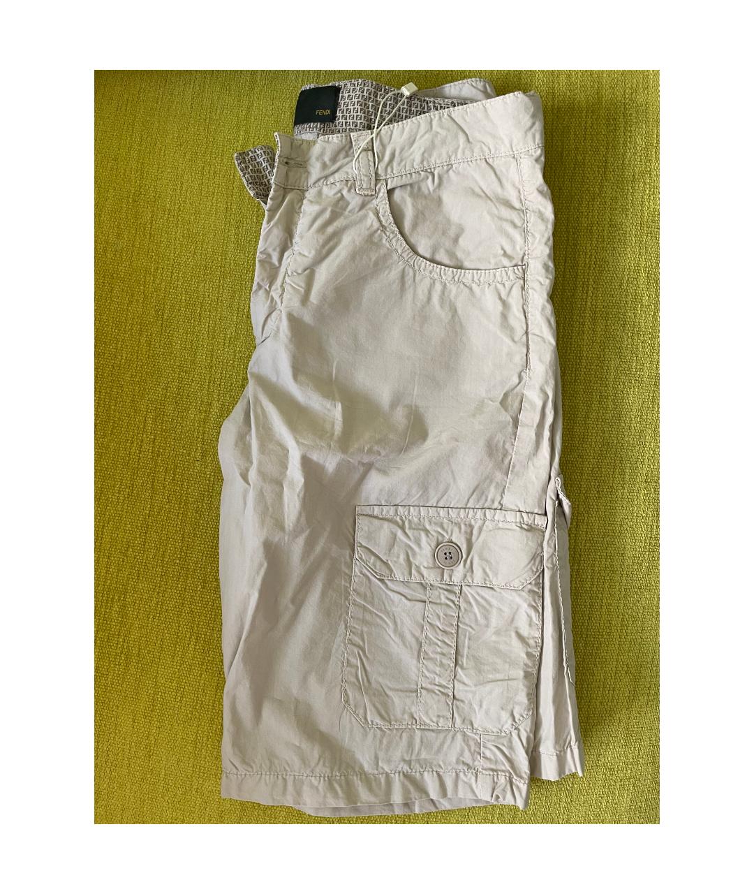 FENDI Бежевые хлопковые брюки и шорты, фото 6