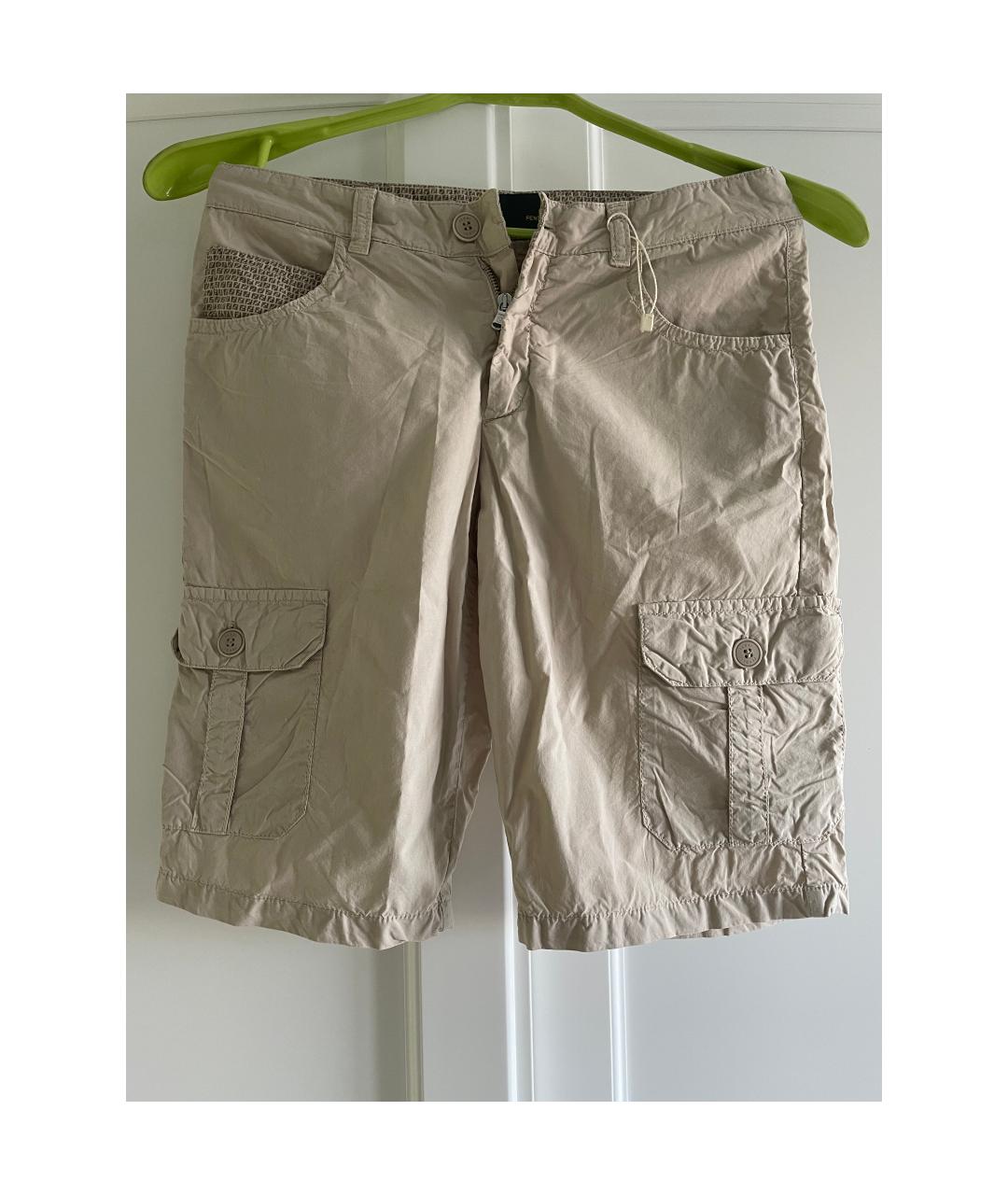 FENDI Бежевые хлопковые брюки и шорты, фото 7