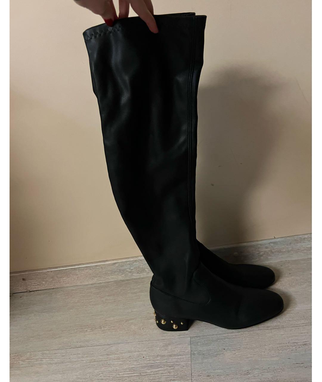 SEE BY CHLOE Черные кожаные ботфорты, фото 5