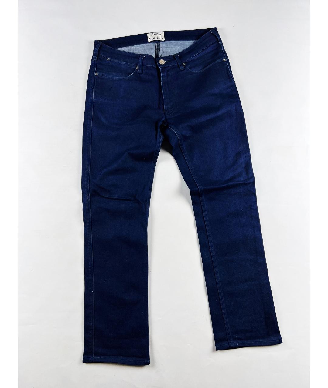 ACNE STUDIOS Темно-синие хлопковые джинсы скинни, фото 6