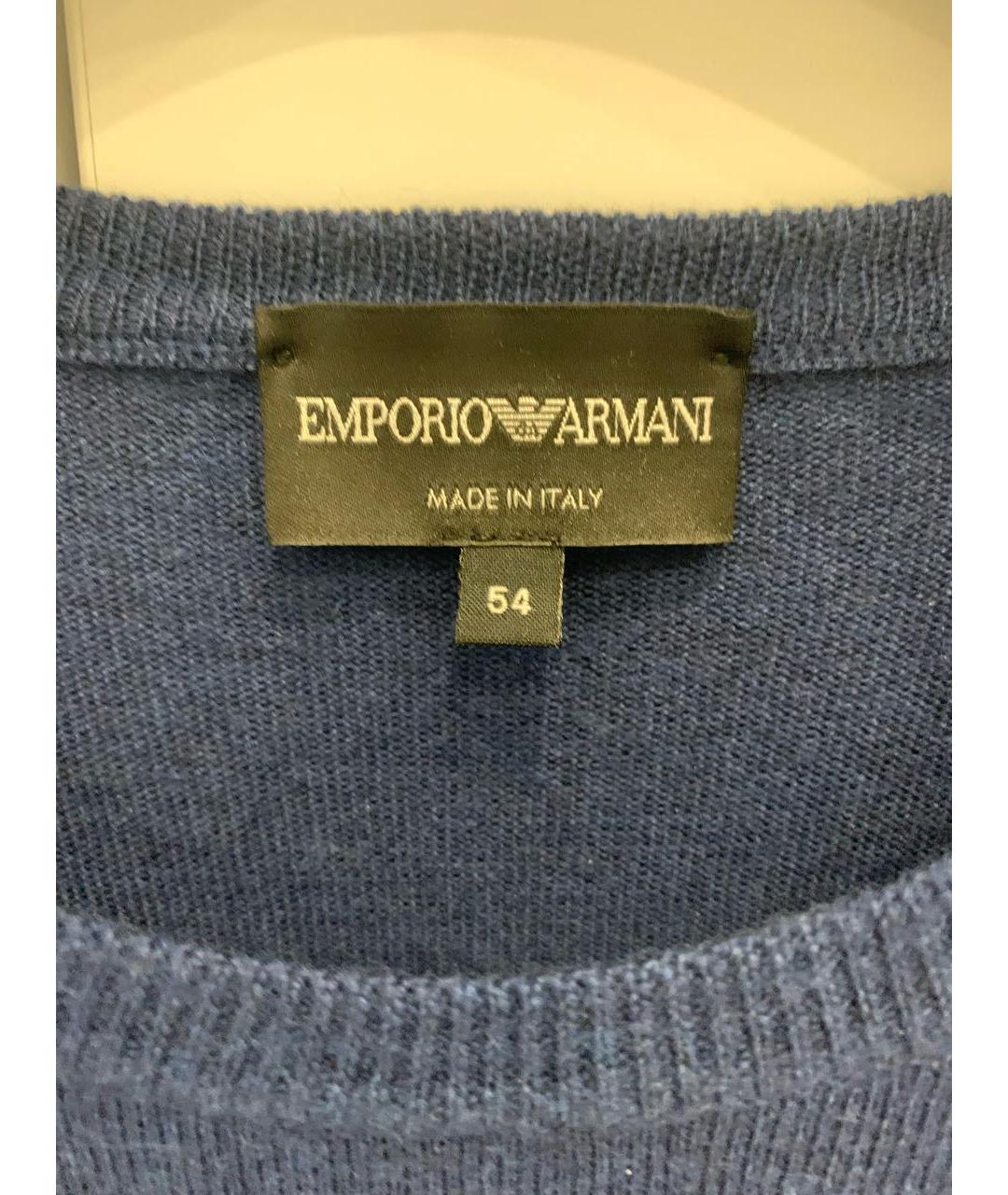 EMPORIO ARMANI Синий шерстяной джемпер / свитер, фото 3