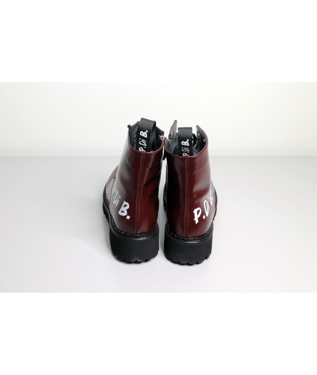 Principe di Bologna Бордовые кожаные ботинки, фото 4