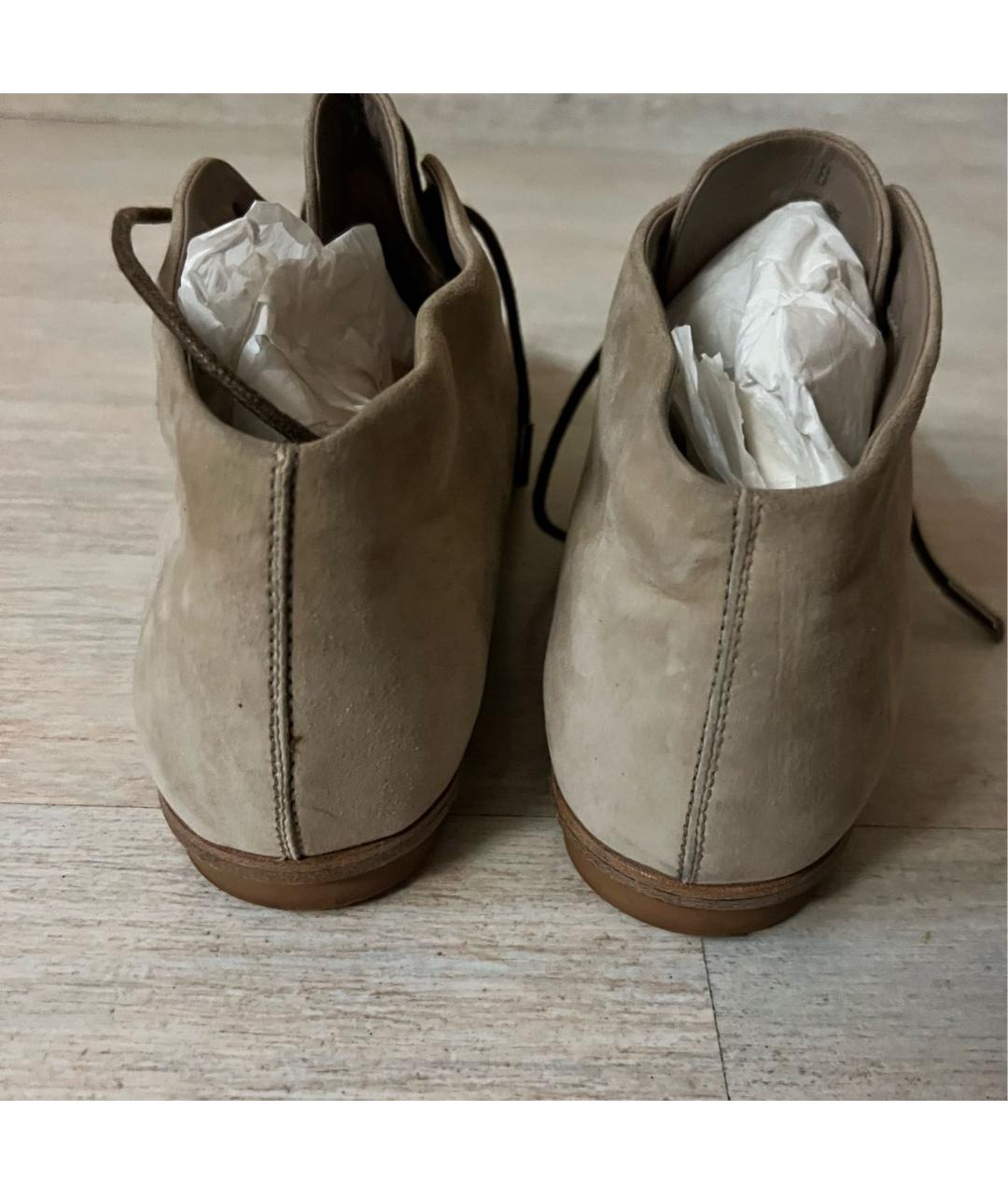 TOD'S Бежевые замшевые брогги и оксфорды, фото 3