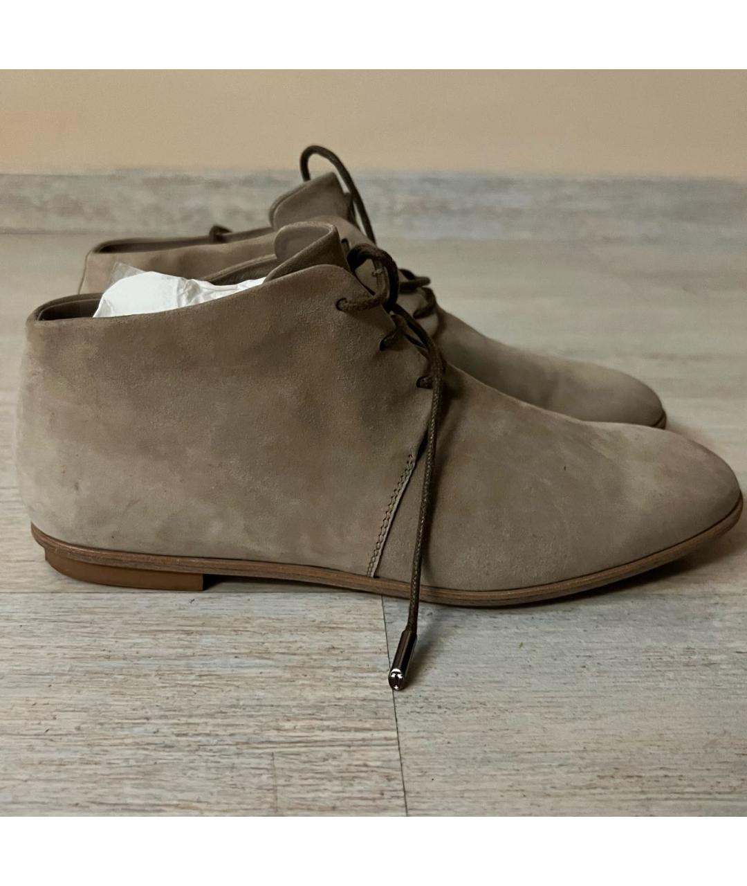 TOD'S Бежевые замшевые брогги и оксфорды, фото 5