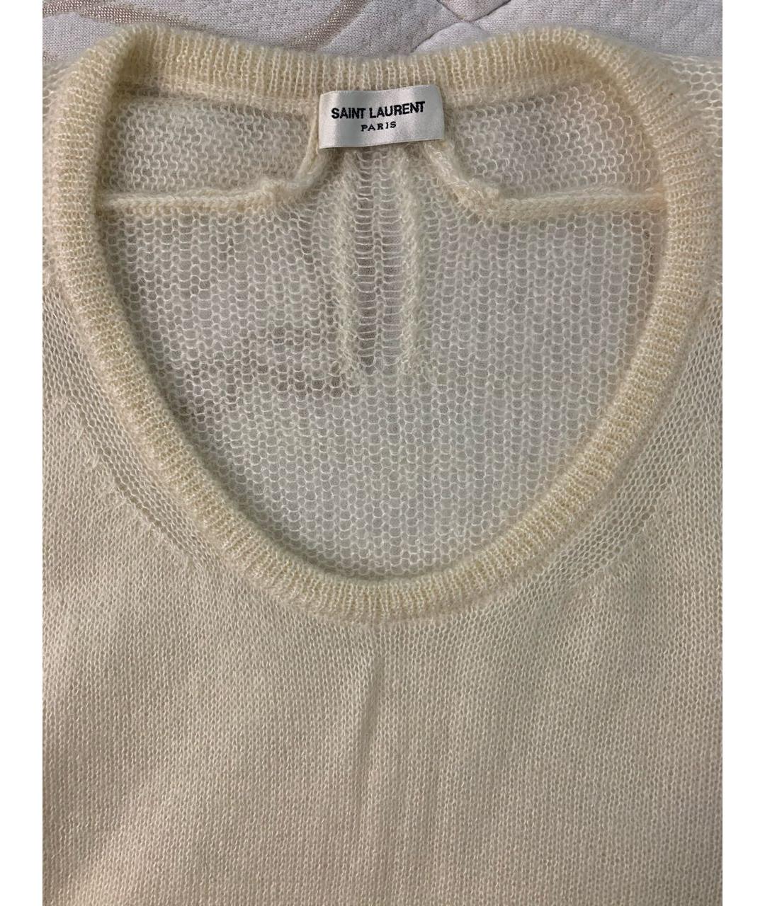 SAINT LAURENT Белый шерстяной джемпер / свитер, фото 4