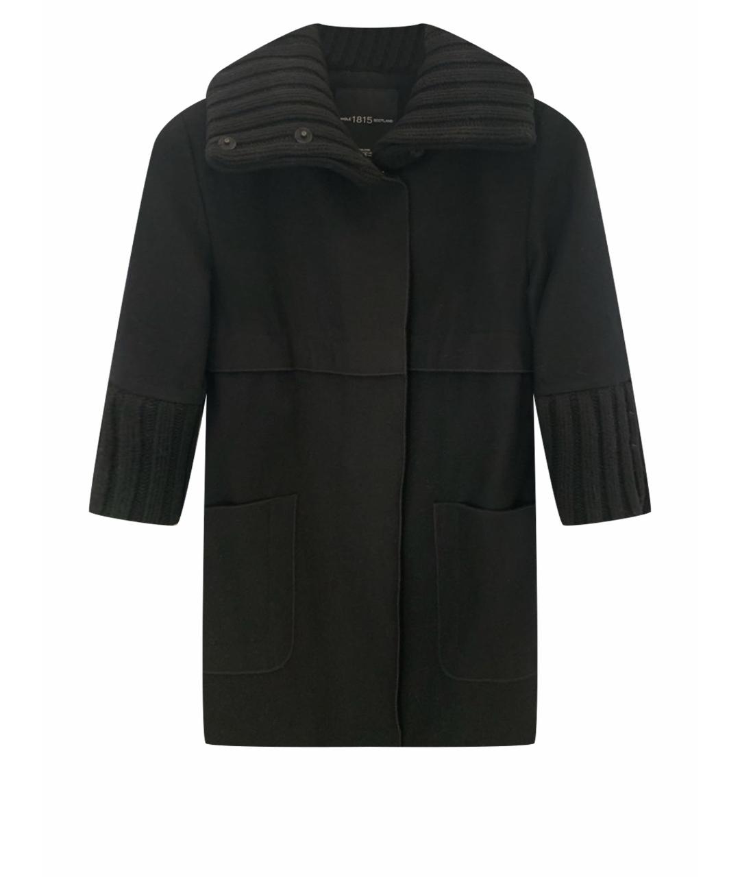 PRINGLE OF SCOTLAND Черное шерстяное пальто, фото 1