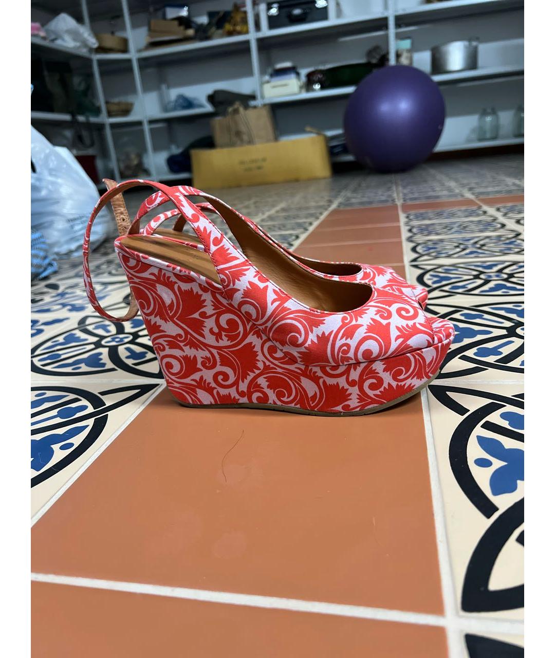 MARC BY MARC JACOBS Красные текстильные босоножки, фото 7