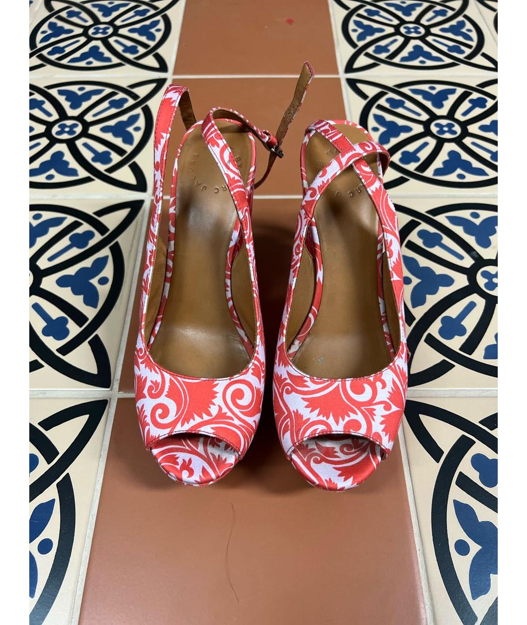 MARC BY MARC JACOBS Красные текстильные босоножки, фото 2