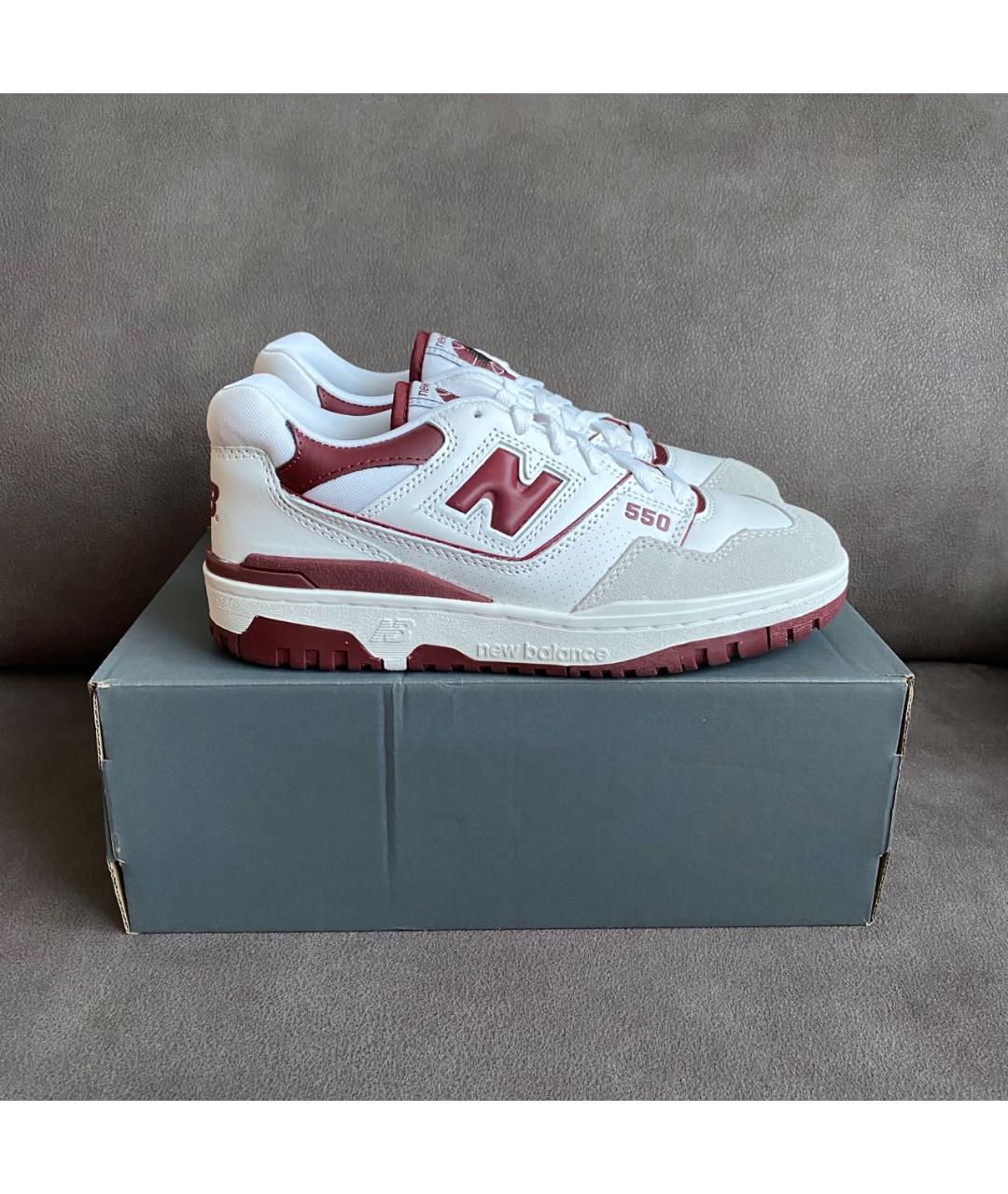 NEW BALANCE Бордовые кожаные кроссовки, фото 4