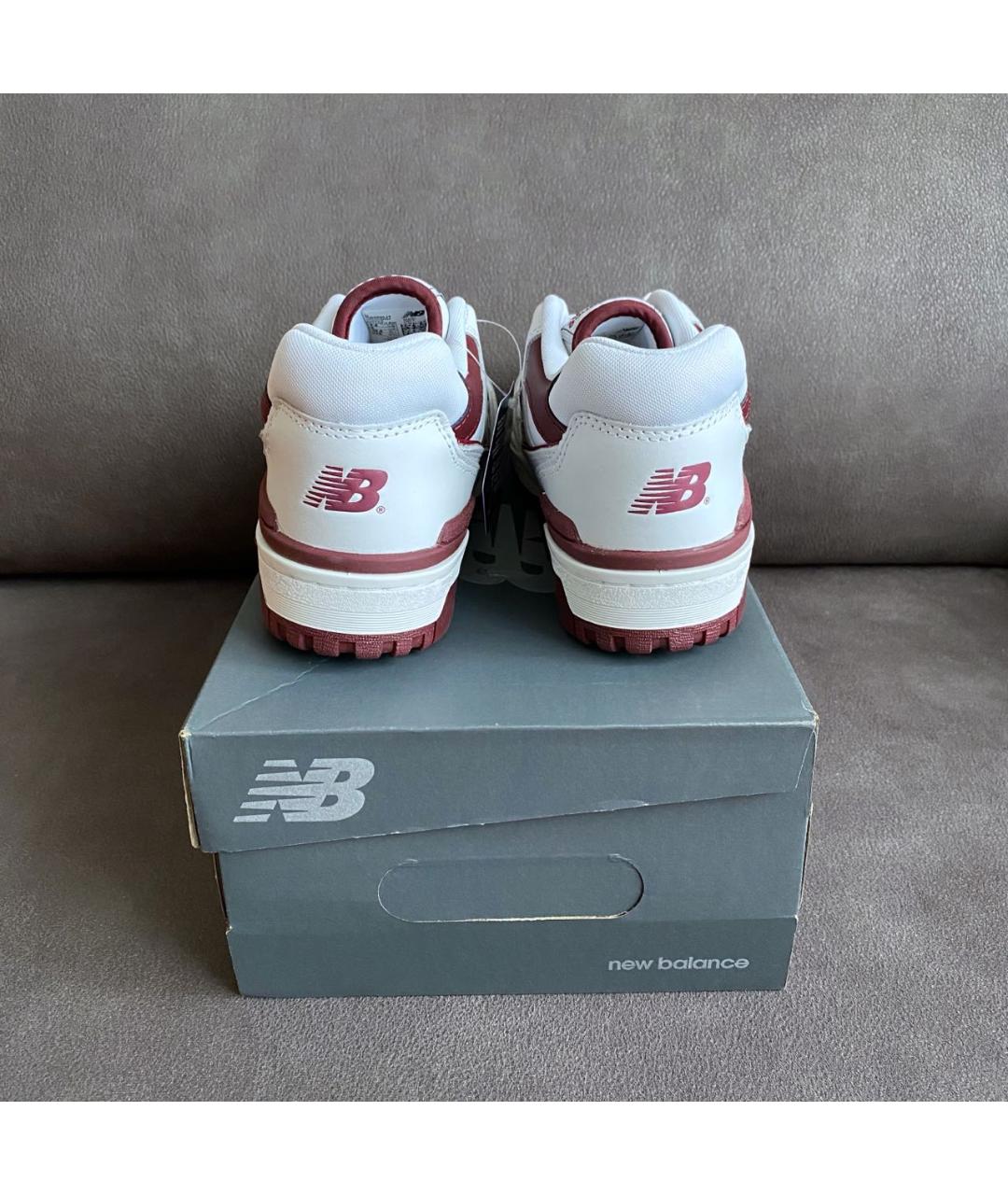 NEW BALANCE Бордовые кожаные кроссовки, фото 3