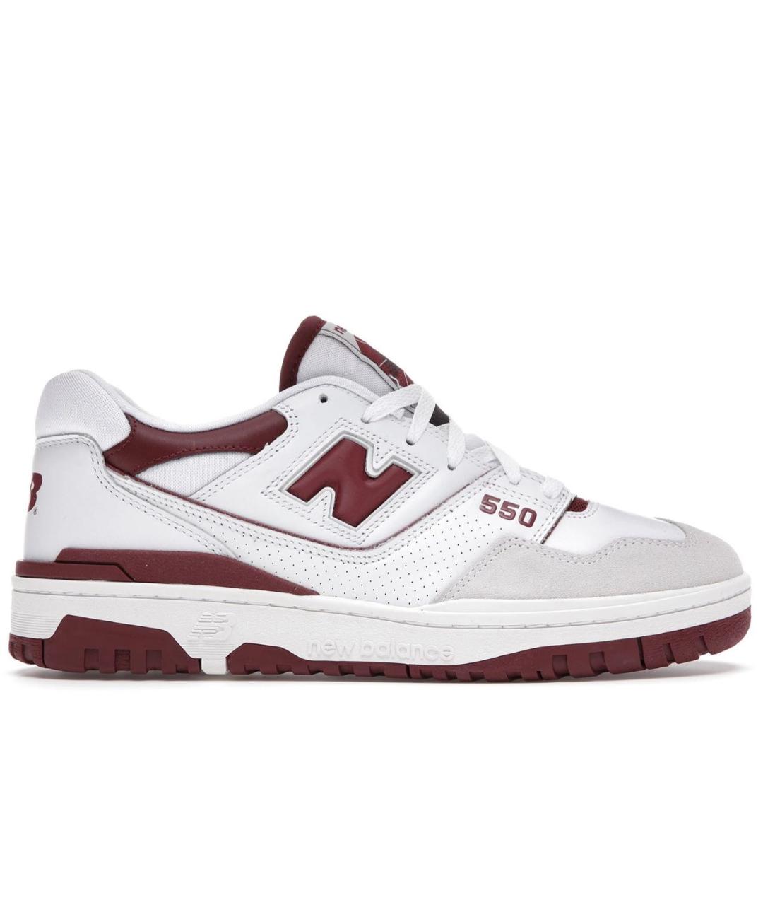 Burgundy and white new balance best sale