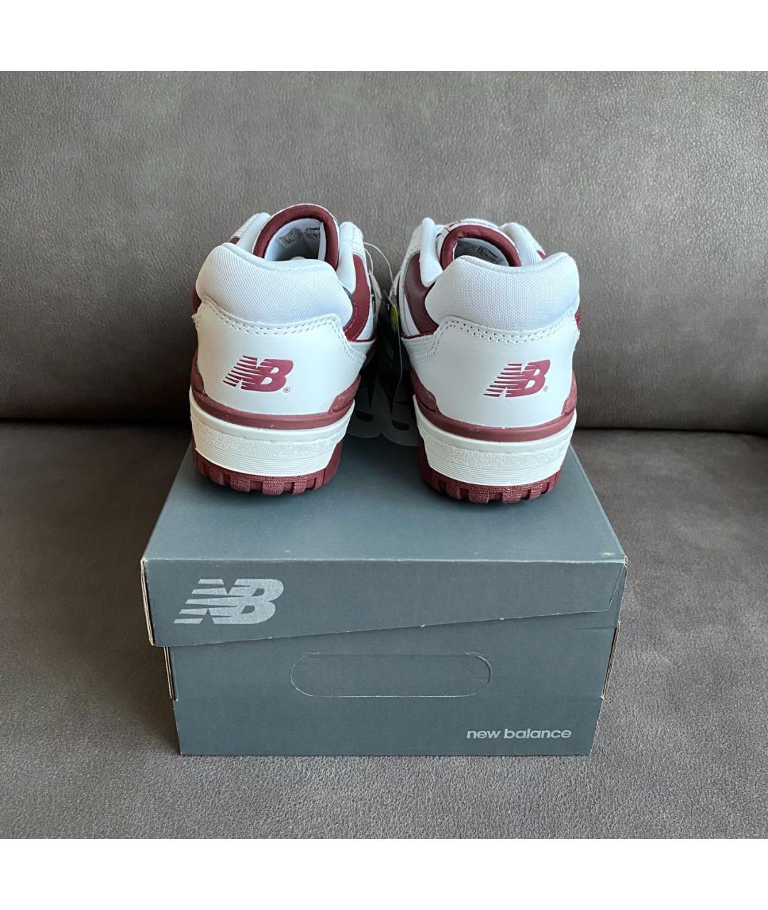 NEW BALANCE Бордовые кожаные кроссовки, фото 3