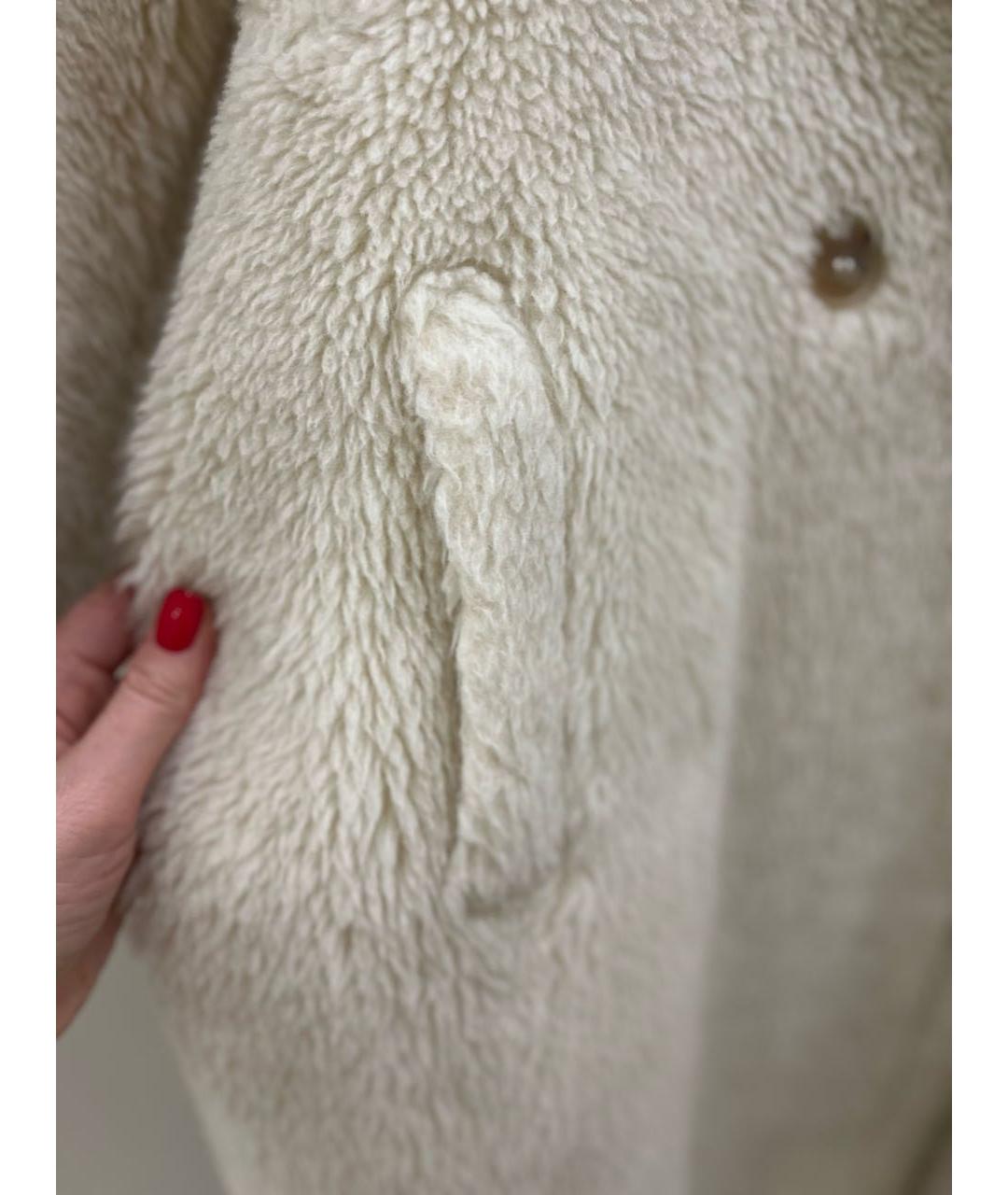 MAX MARA Белая шерстяная шуба, фото 5