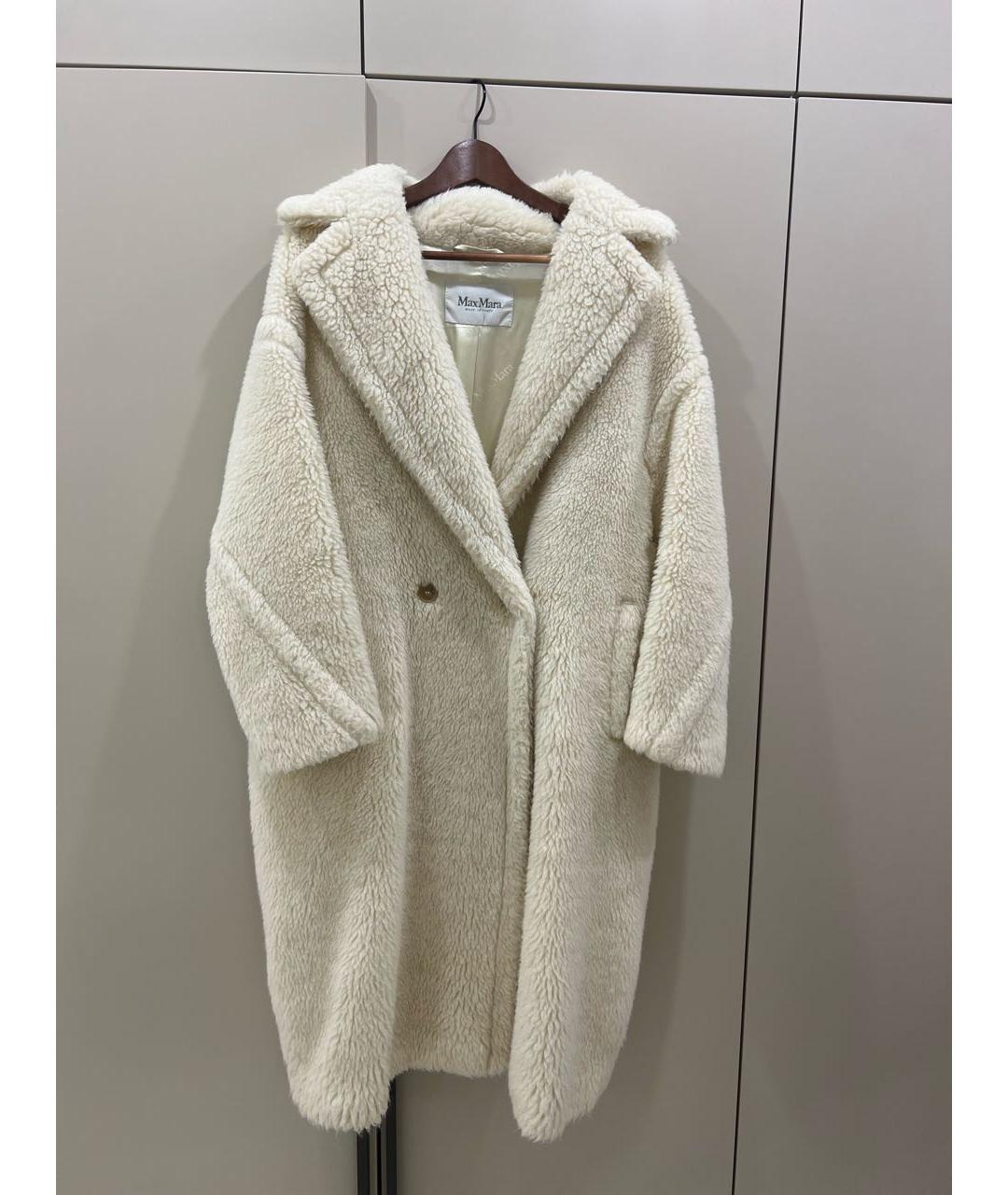 MAX MARA Белая шерстяная шуба, фото 9