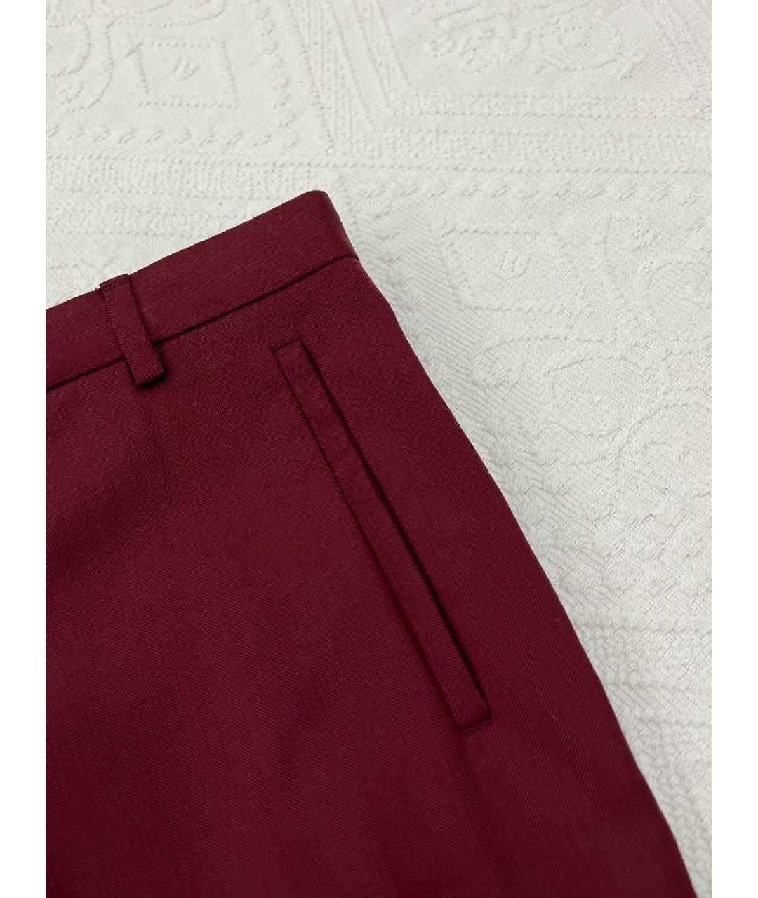 HERMES PRE-OWNED Бордовые прямые брюки, фото 5
