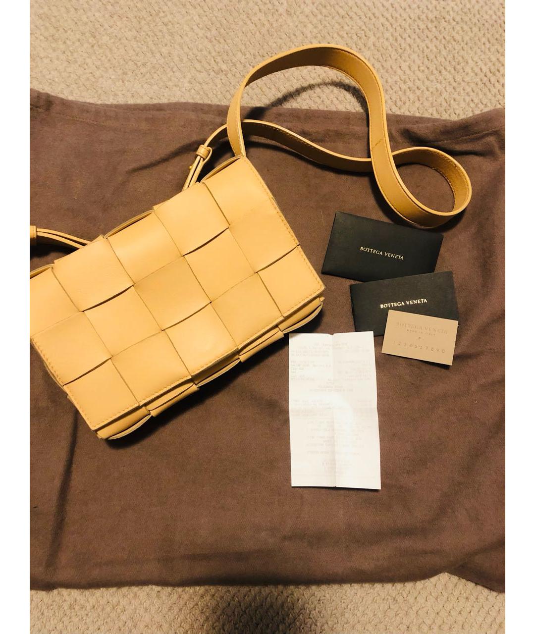 BOTTEGA VENETA Бежевая кожаная сумка через плечо, фото 3