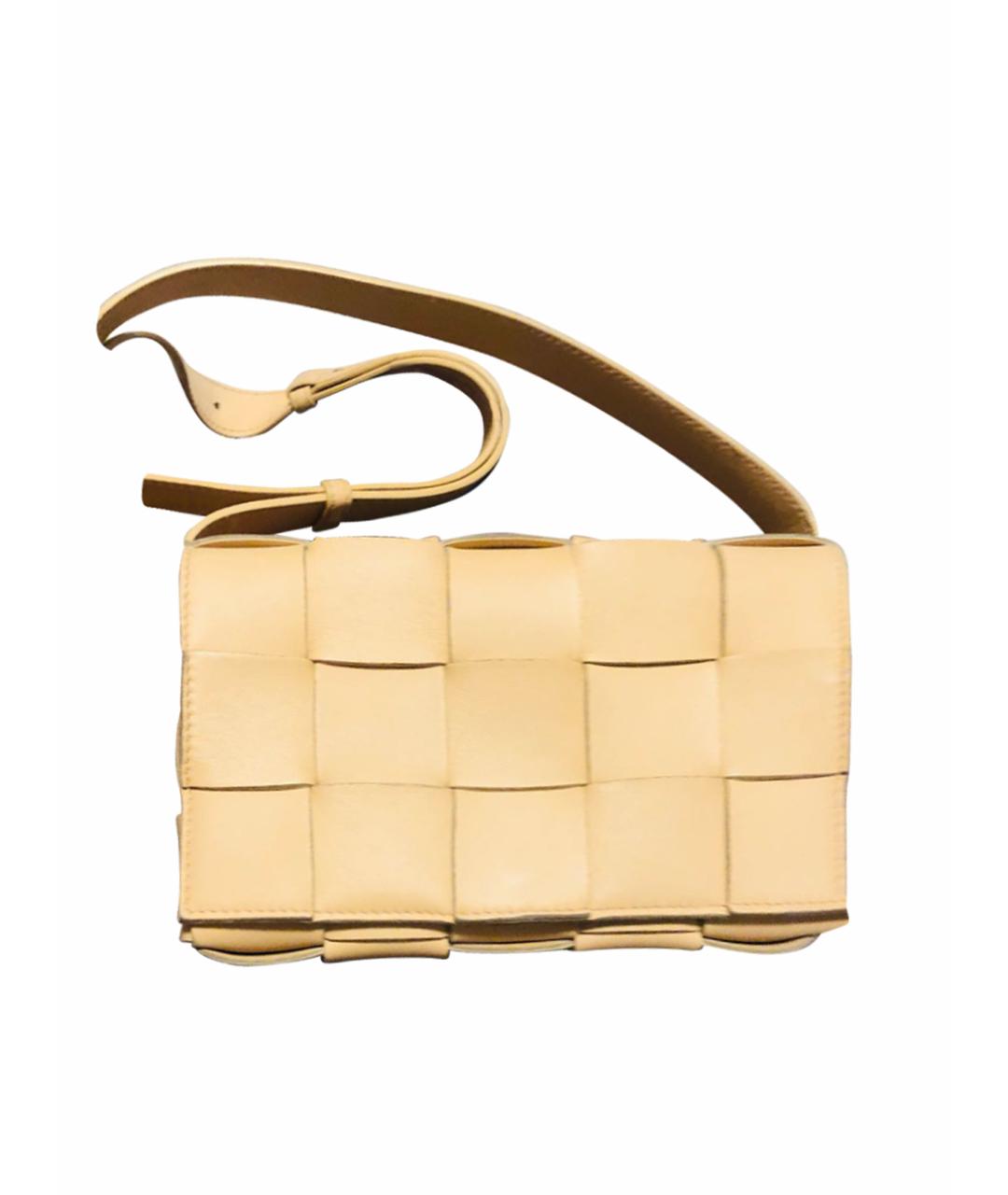 BOTTEGA VENETA Бежевая кожаная сумка через плечо, фото 1