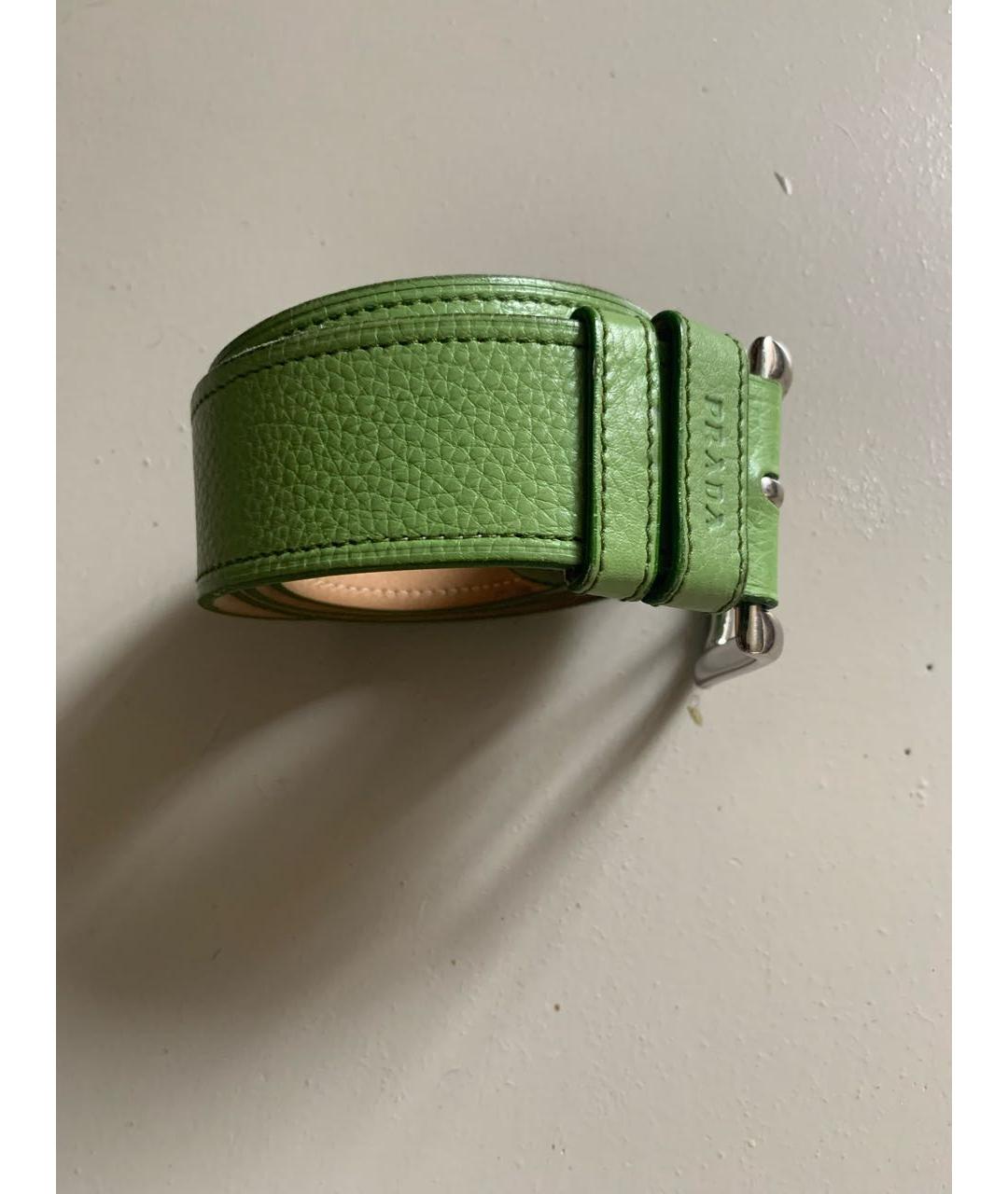 PRADA Зеленый кожаный ремень, фото 4