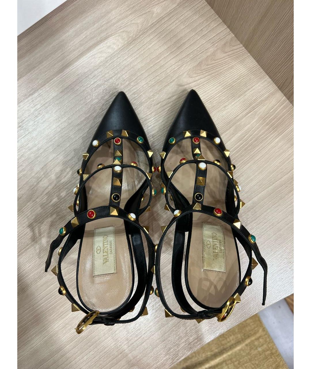 VALENTINO GARAVANI Черные кожаные босоножки, фото 3