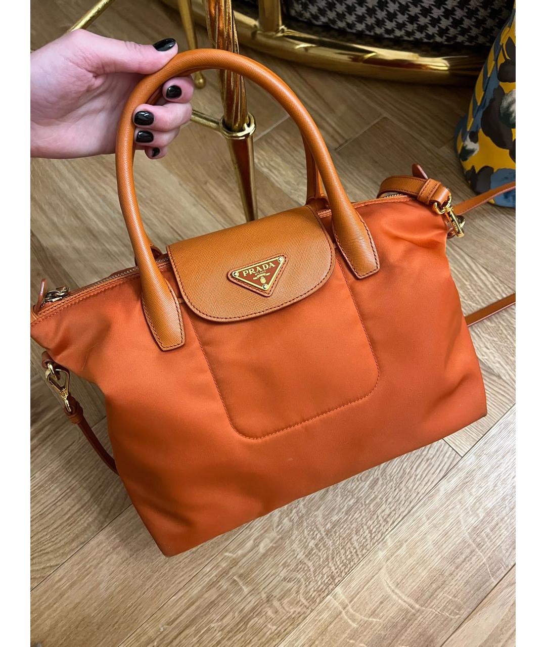 PRADA Оранжевая сумка тоут, фото 4
