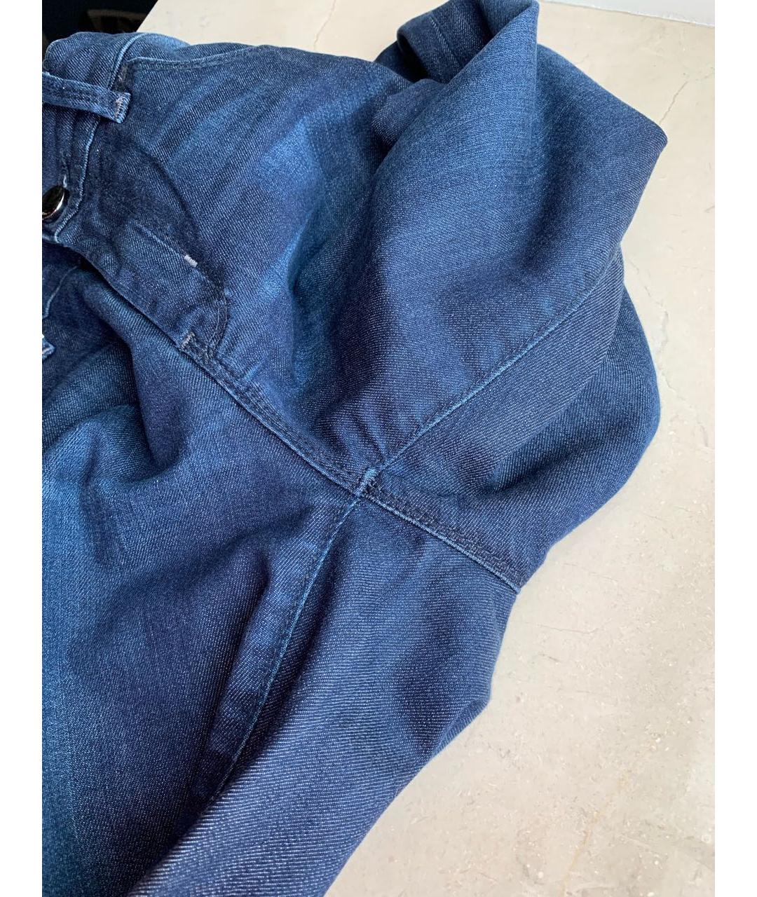 HUGO BOSS Темно-синие хлопко-полиэстеровые джинсы слим, фото 5