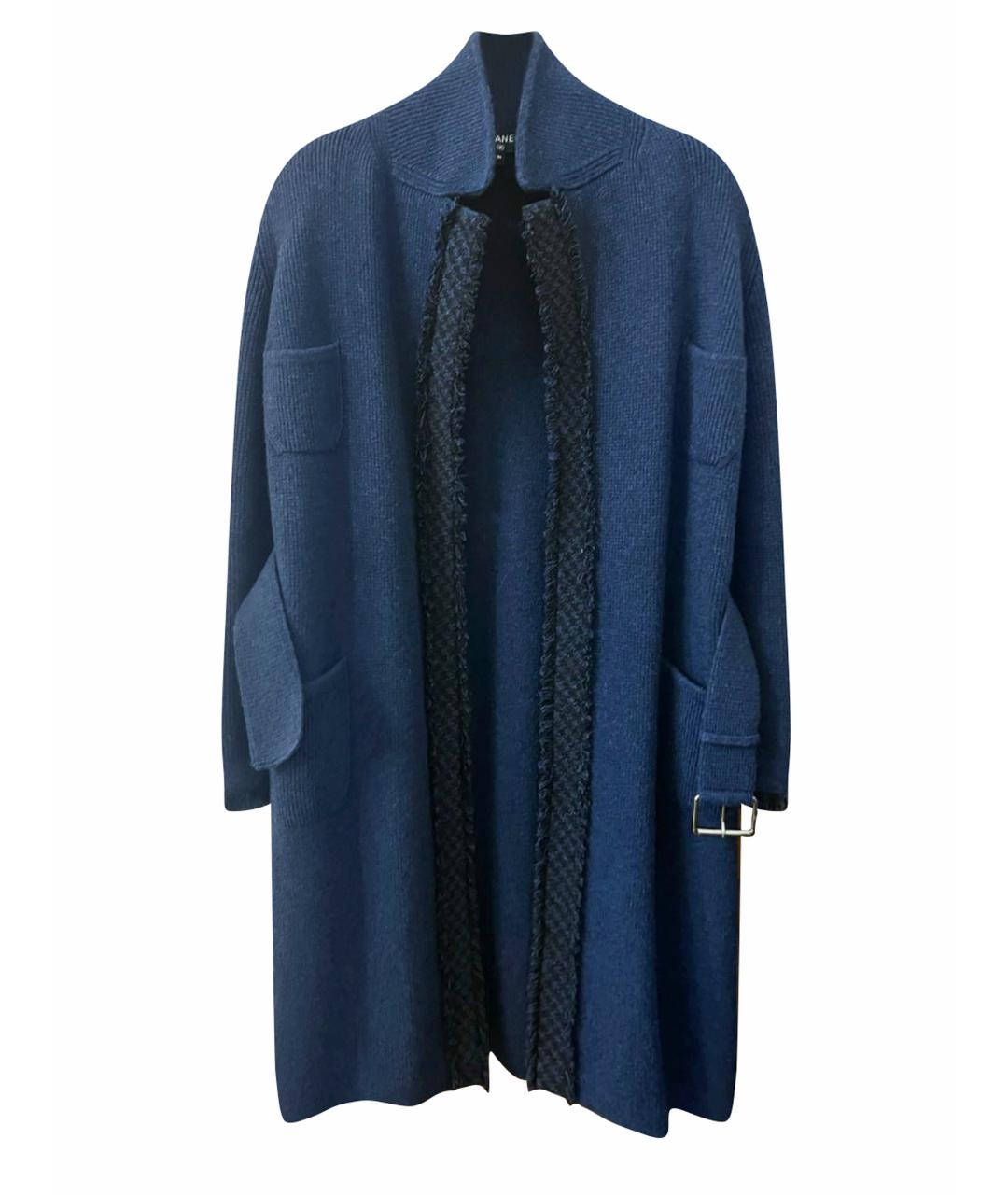 CHANEL PRE-OWNED Темно-синее кашемировое пальто, фото 1