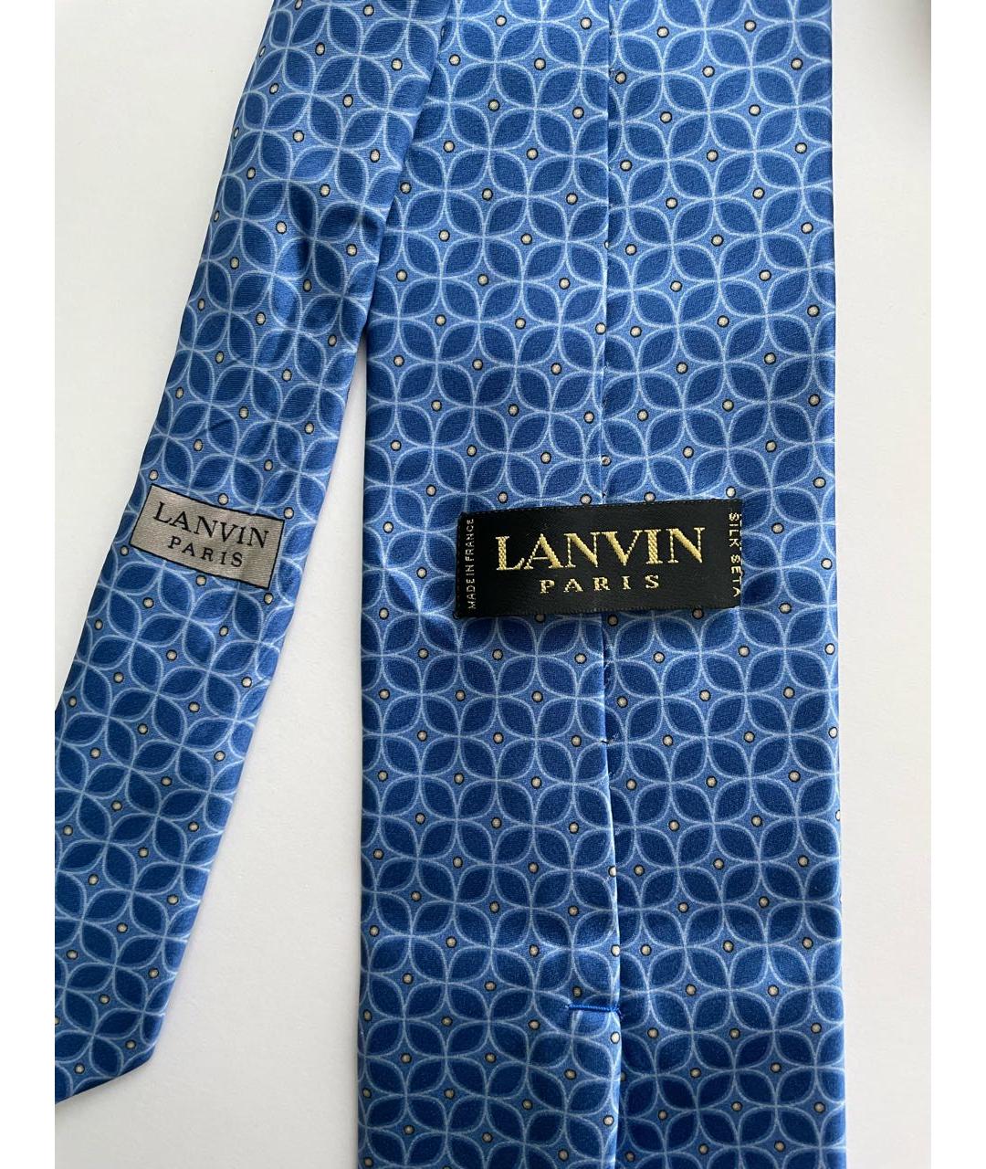 LANVIN Синий шелковый галстук, фото 3