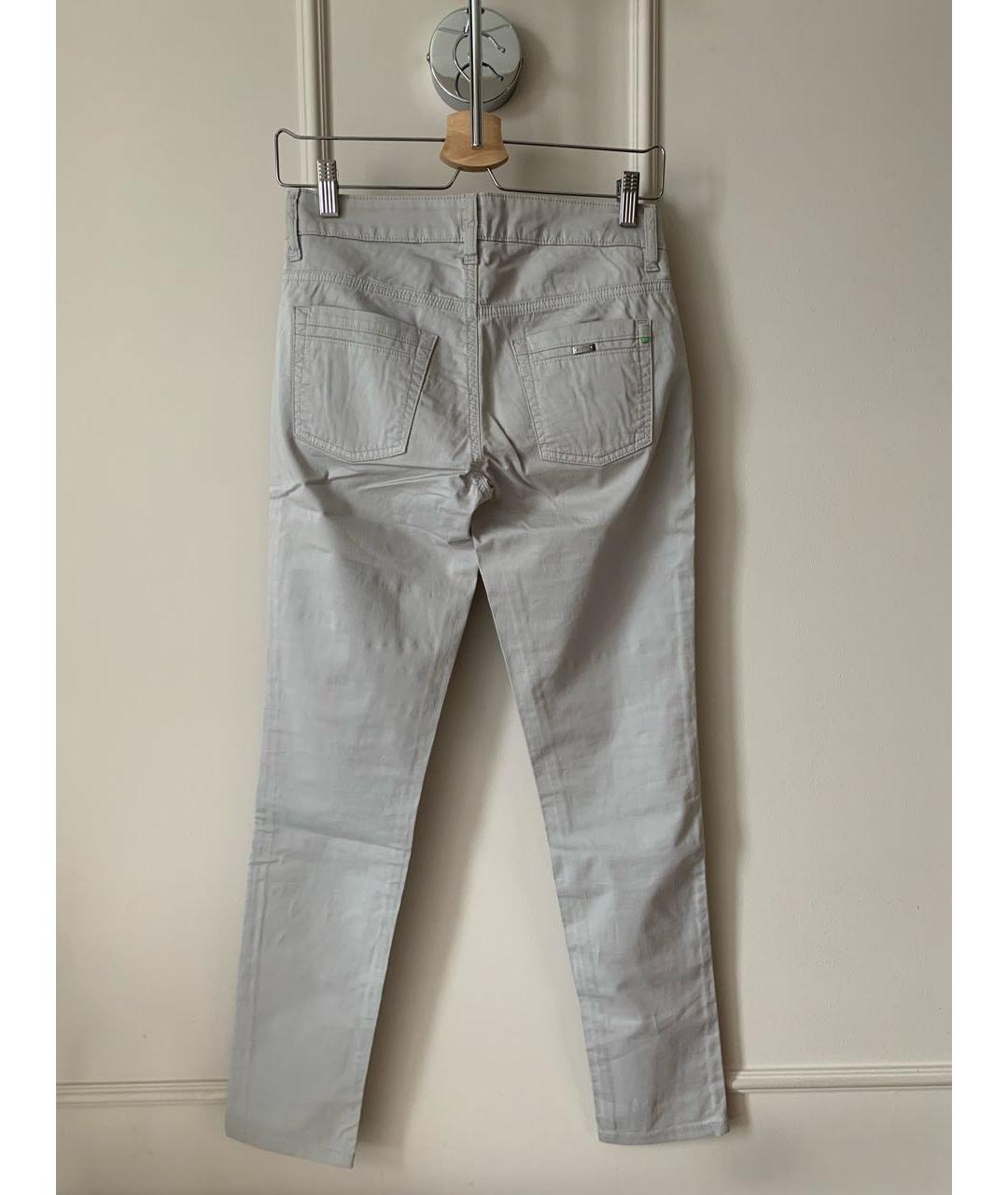 HUGO BOSS Серые хлопко-эластановые брюки узкие, фото 2