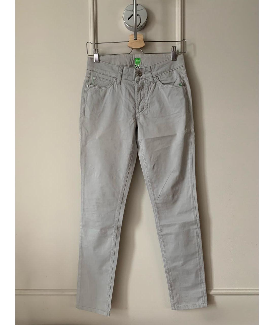 HUGO BOSS Серые хлопко-эластановые брюки узкие, фото 9
