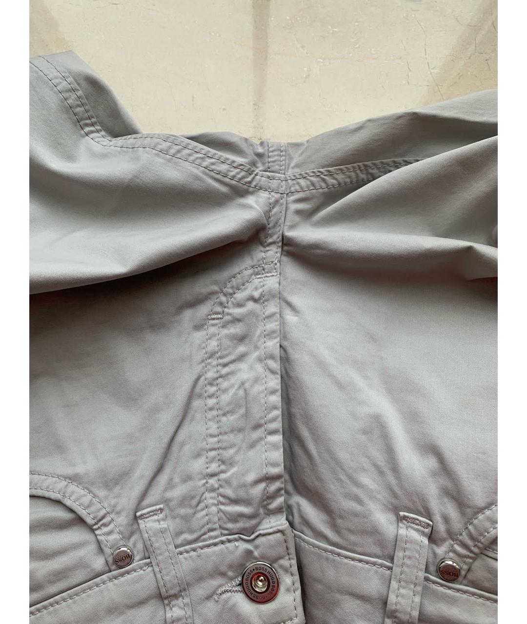 HUGO BOSS Серые хлопко-эластановые брюки узкие, фото 6