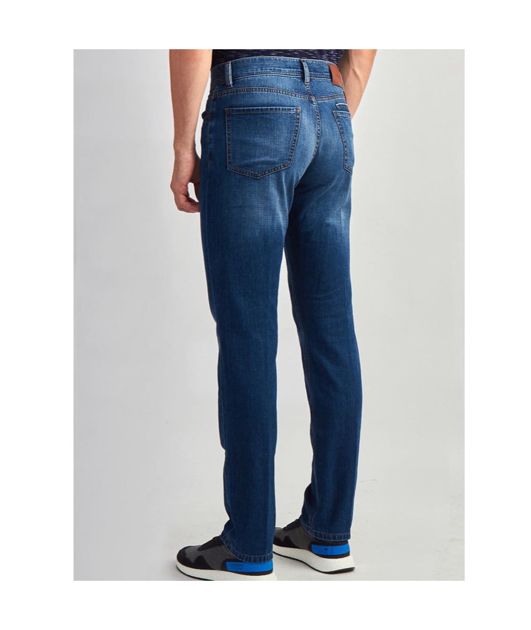 ERMENEGILDO ZEGNA Синие хлопковые прямые джинсы, фото 3
