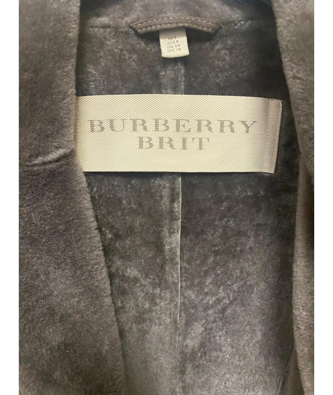 BURBERRY BRIT Коричневая меховая дубленка, фото 6