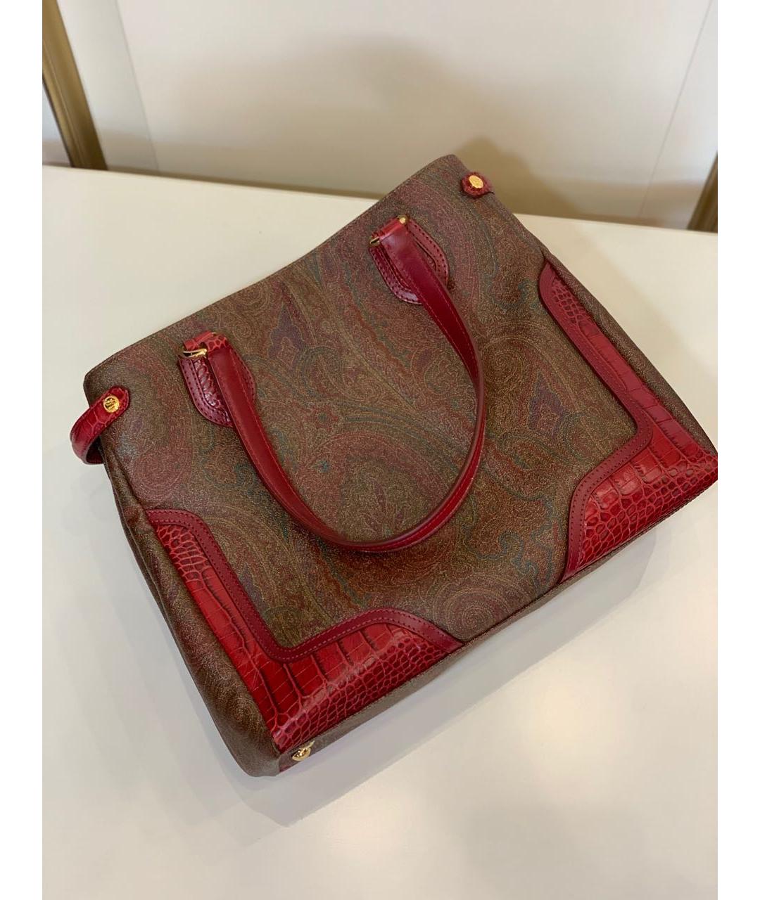ETRO Бордовая сумка тоут из экзотической кожи, фото 3