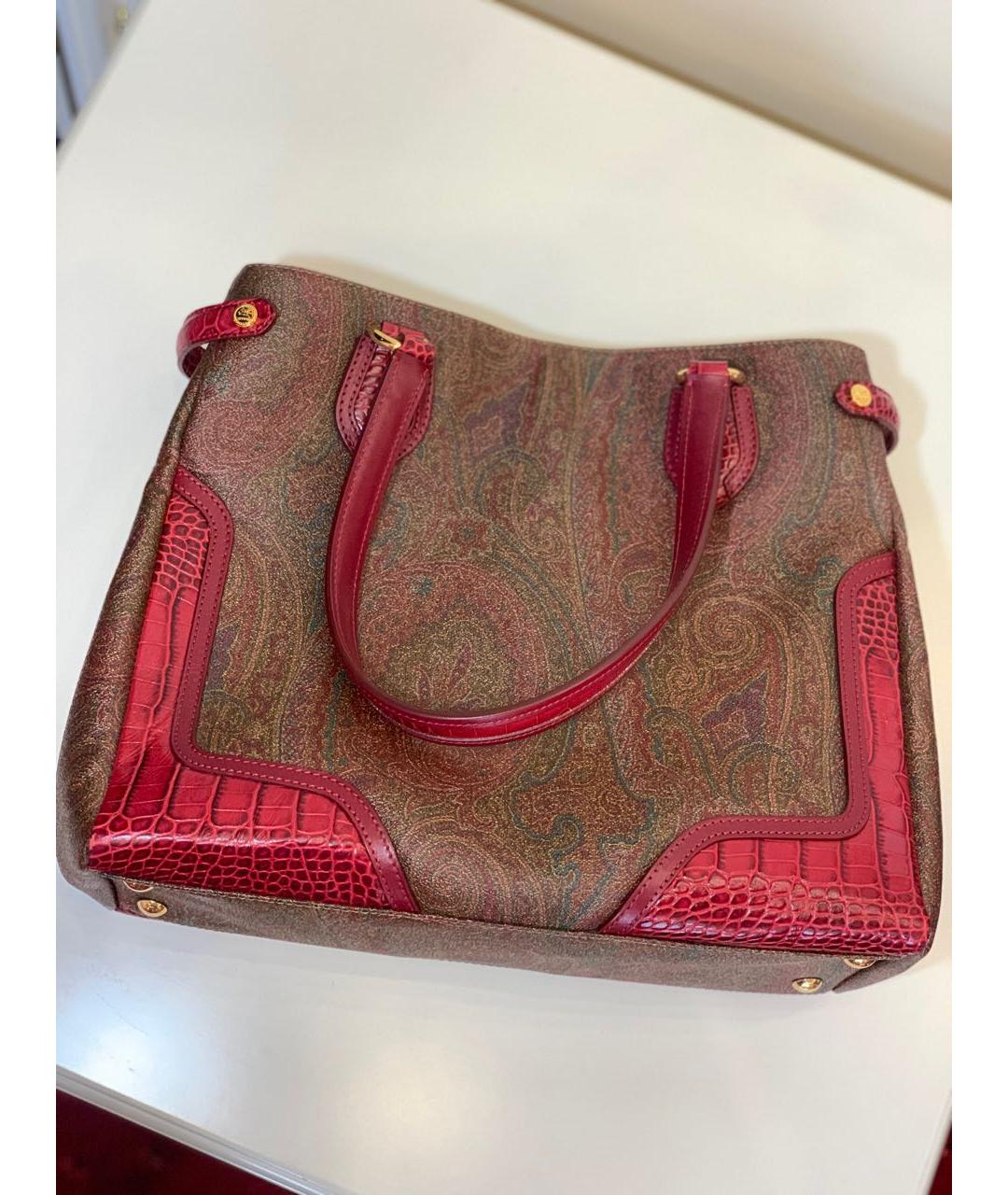 ETRO Бордовая сумка тоут из экзотической кожи, фото 2