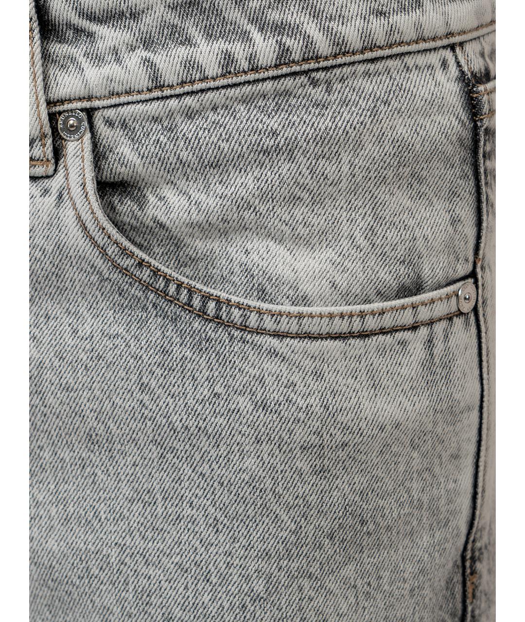 BRUNELLO CUCINELLI Серые хлопковые джинсы скинни, фото 4