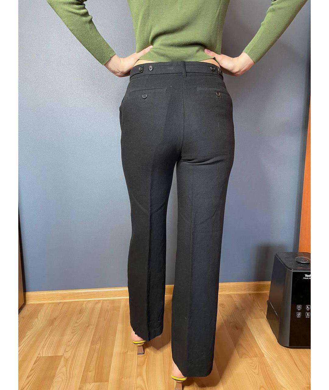 ANN DEMEULEMEESTER Черные хлопковые брюки широкие, фото 8