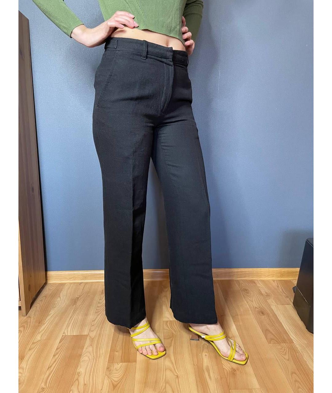 ANN DEMEULEMEESTER Черные хлопковые брюки широкие, фото 7