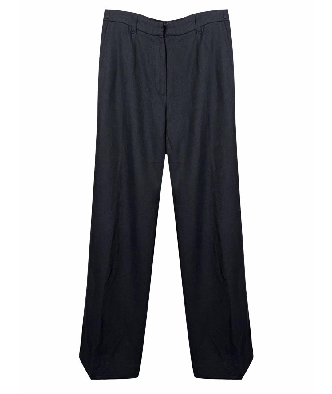 ANN DEMEULEMEESTER Черные хлопковые брюки широкие, фото 1