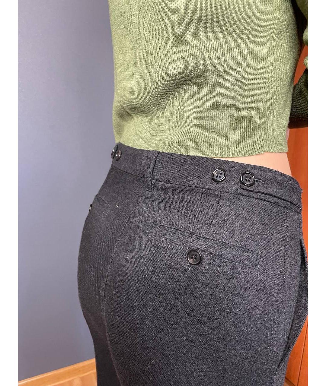 ANN DEMEULEMEESTER Черные хлопковые брюки широкие, фото 5