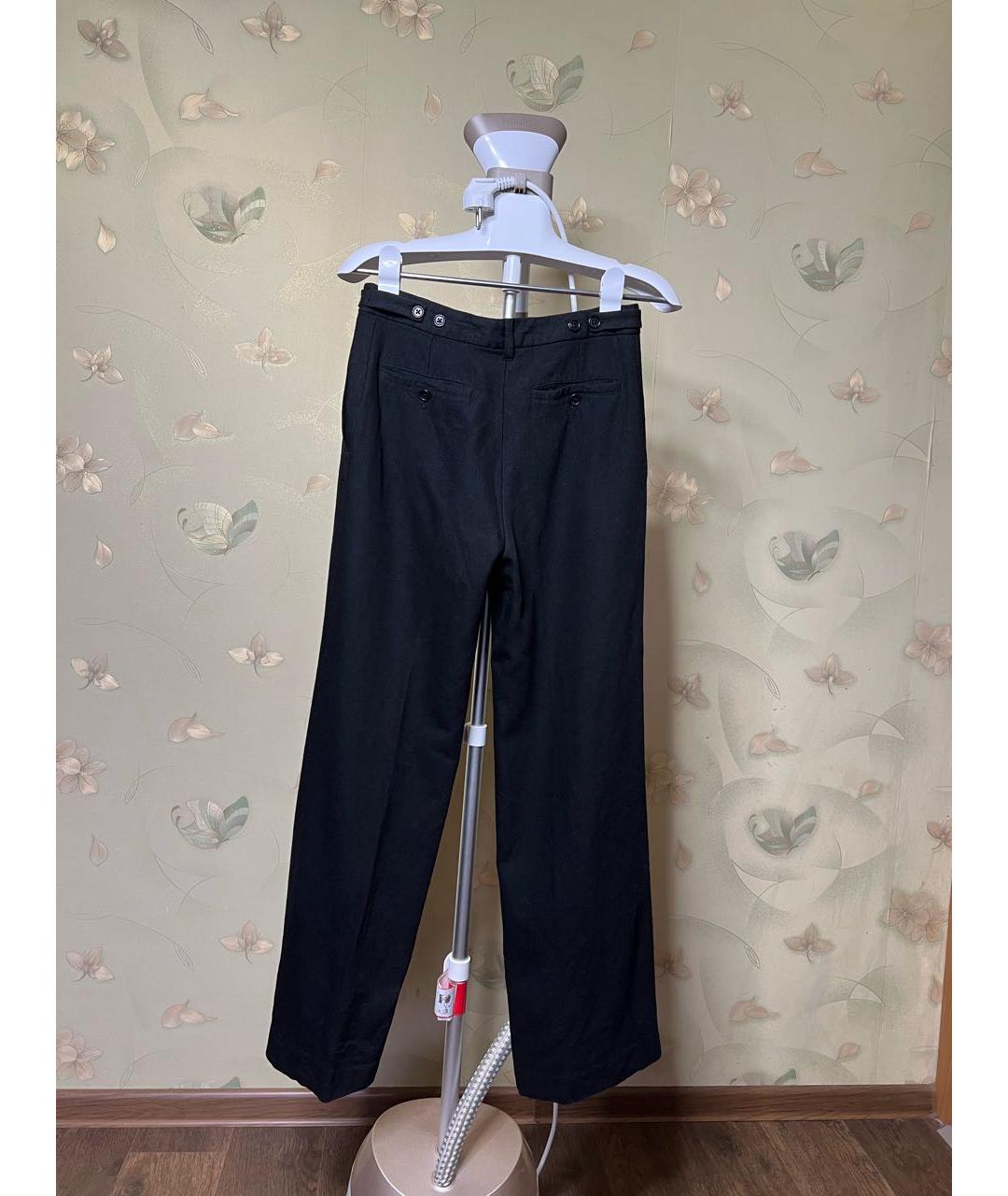 ANN DEMEULEMEESTER Черные хлопковые брюки широкие, фото 2